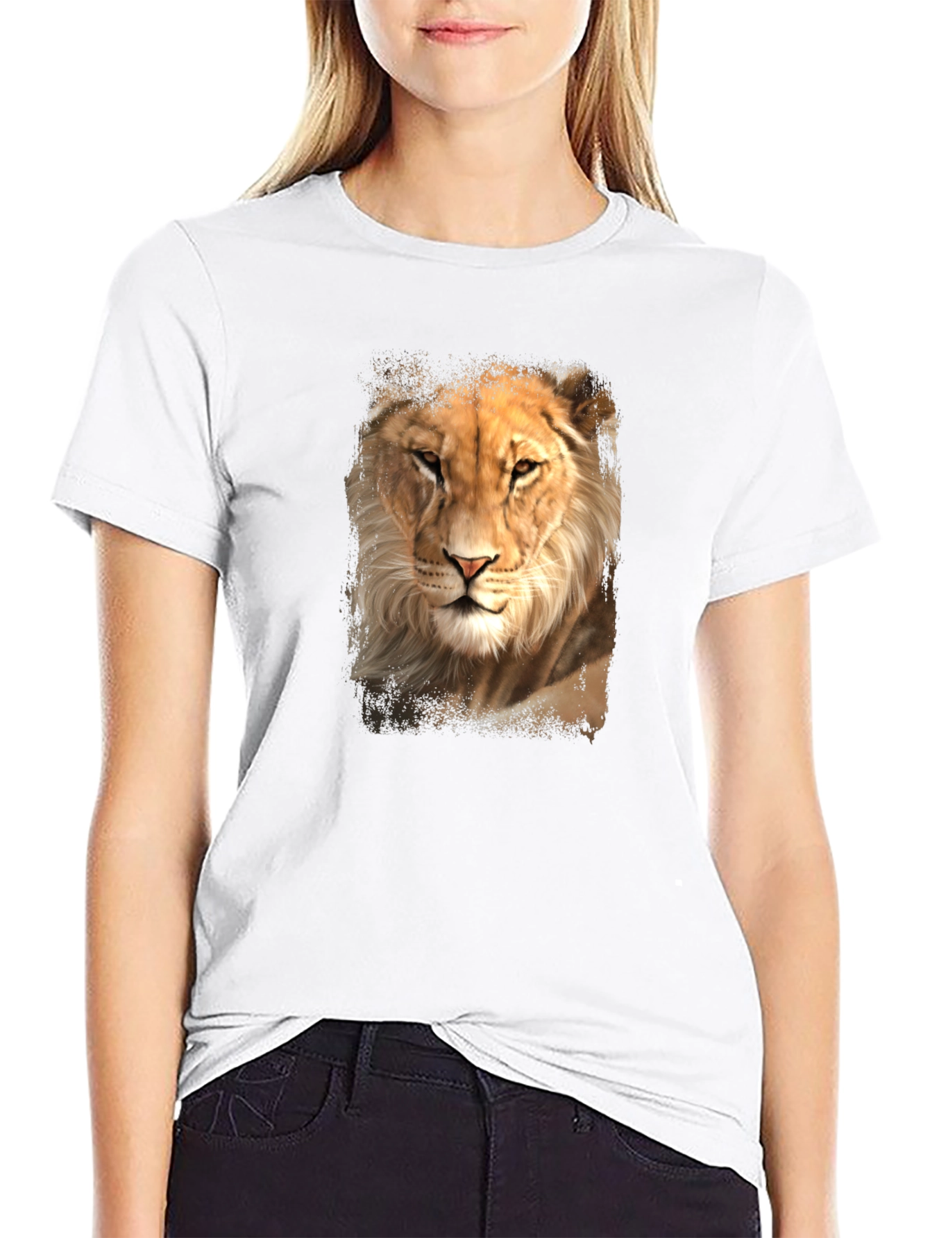 Black Lion Graphic Tee - Black Casual T-Shirt view 9