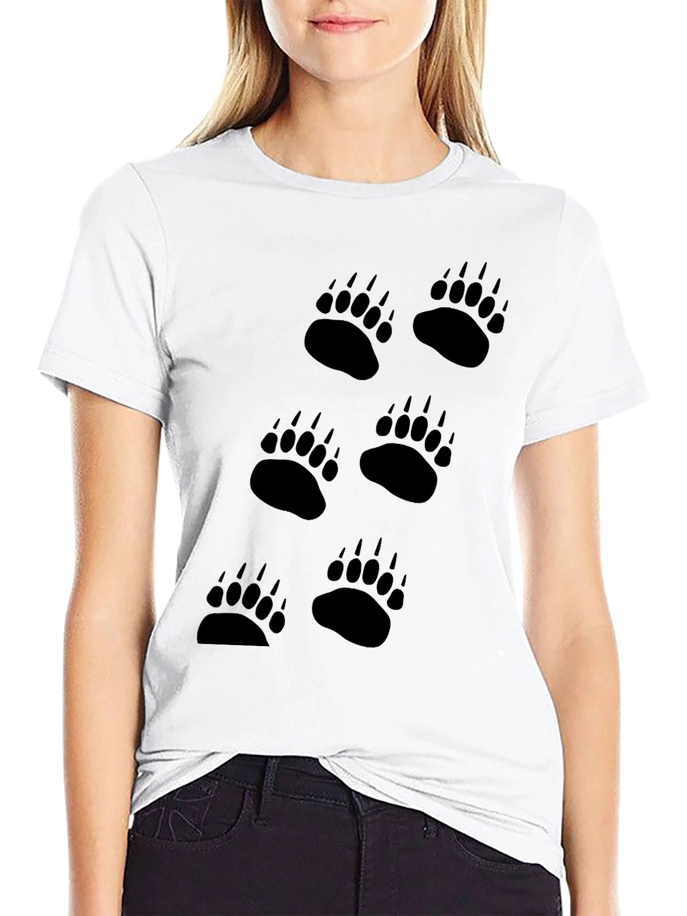 Black Black Bear Paw Print T-Shirt - Men's Graphic Tee view 9