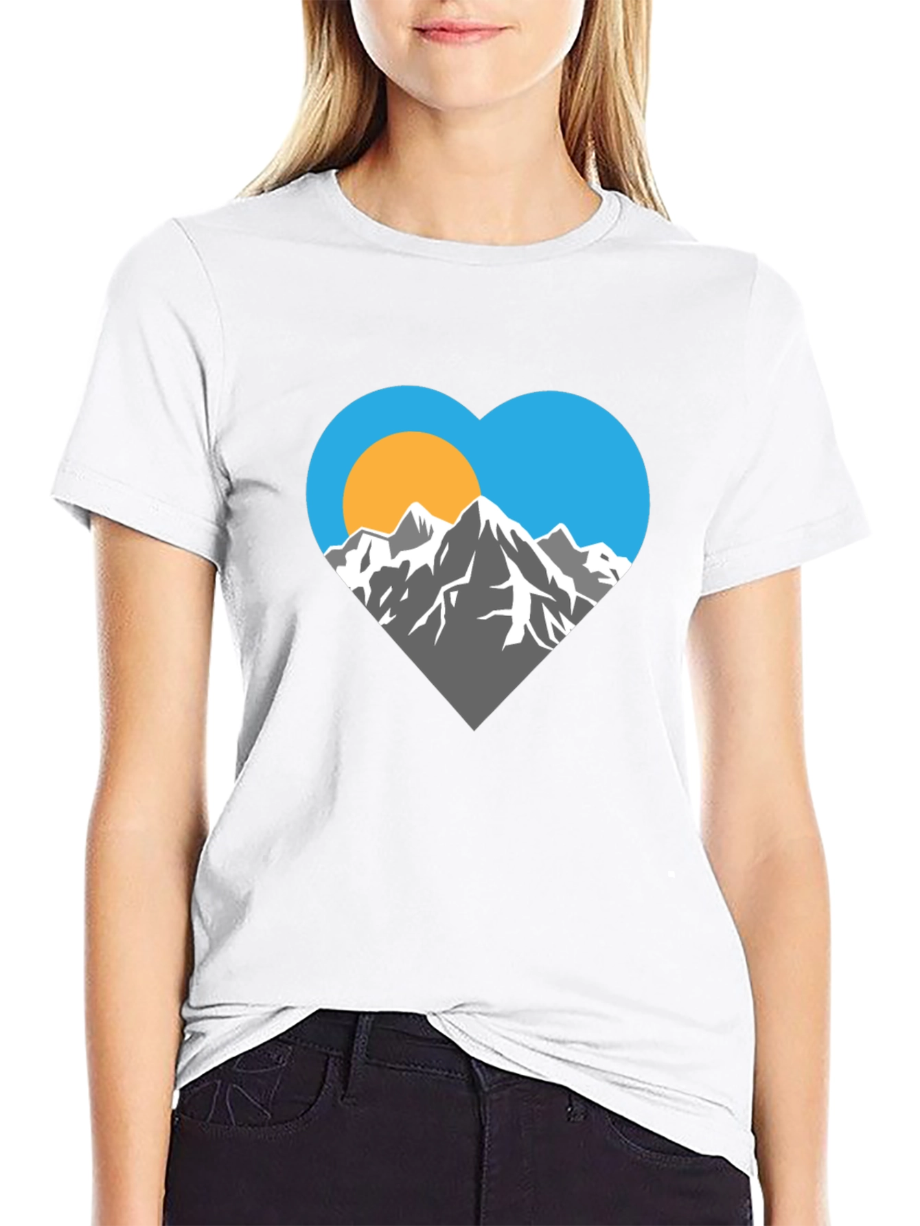 Black Mountain Heart Graphic T-Shirt view 9