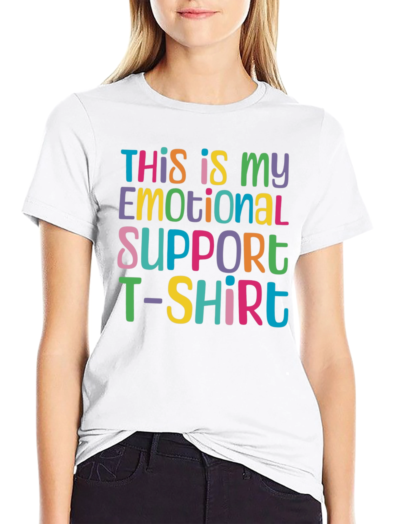 Black Emotional Support T-Shirt - Funny Comfort Tee view 9