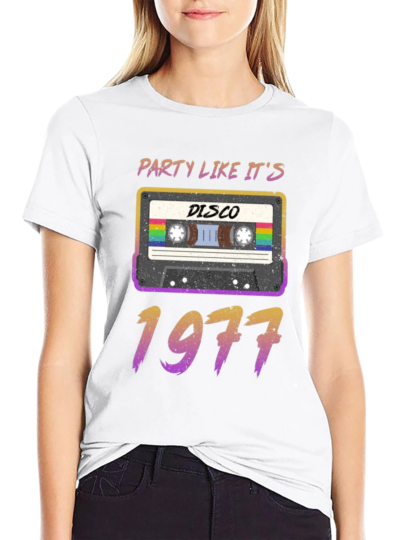 Black Party Like It's 1977 Disco Cassette Tee view 9