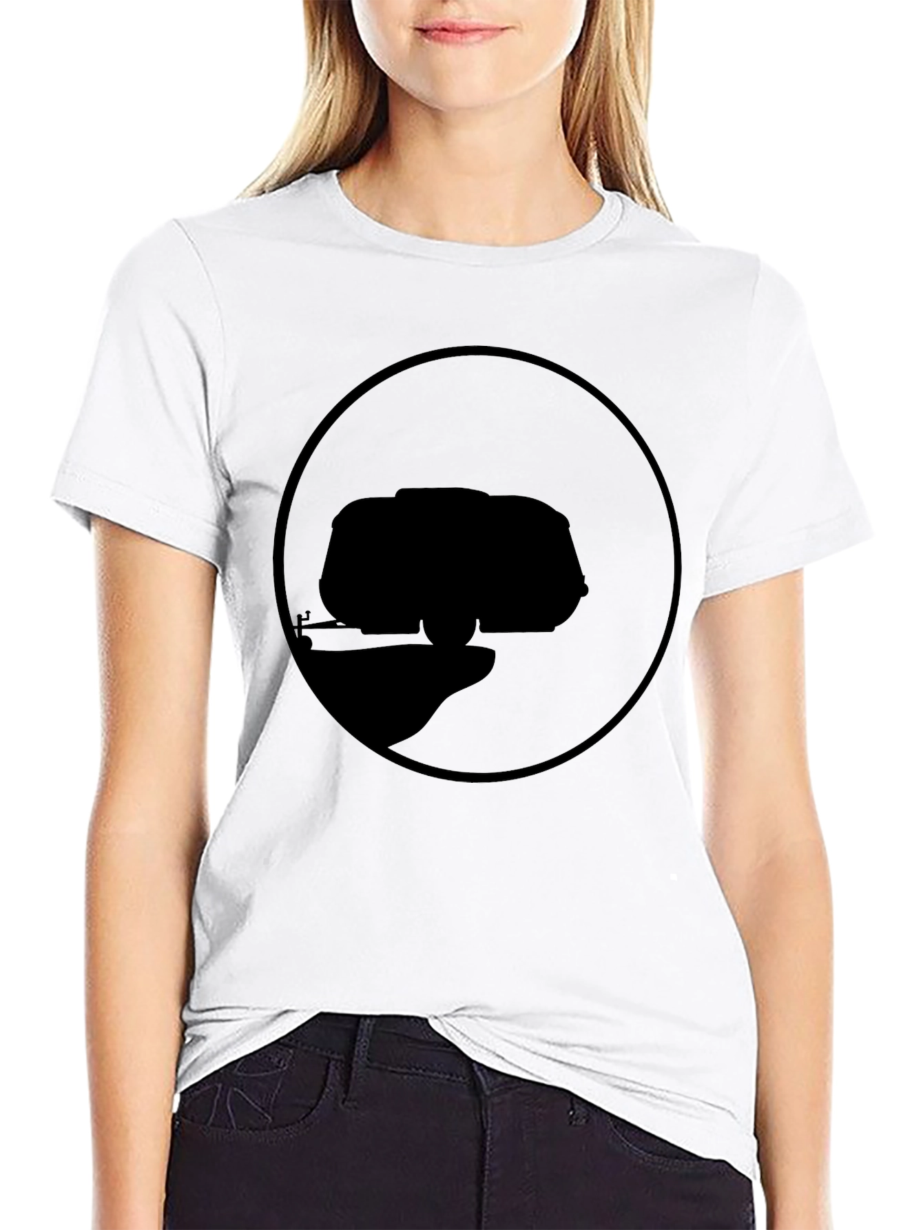 Black Abstract Black Graphic Tee view 9