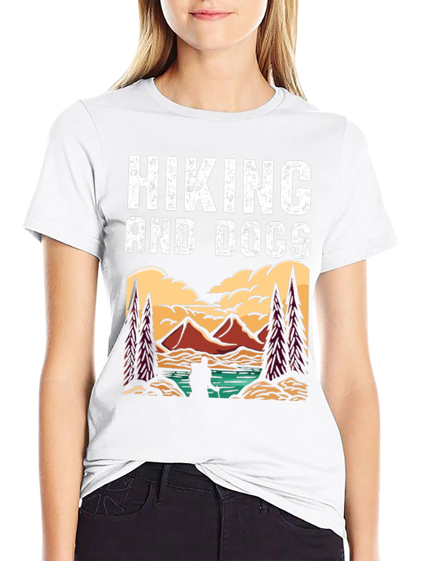Black Hiking and Dogs Graphic Tee view 9