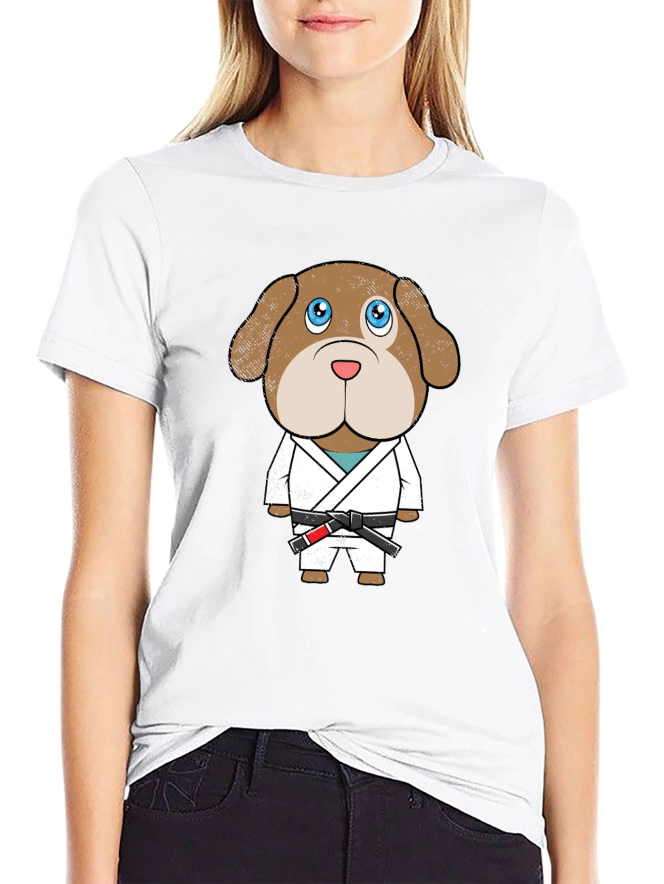 Black Dog Jiu Jitsu T-Shirt - Cartoon Graphic Tee view 9