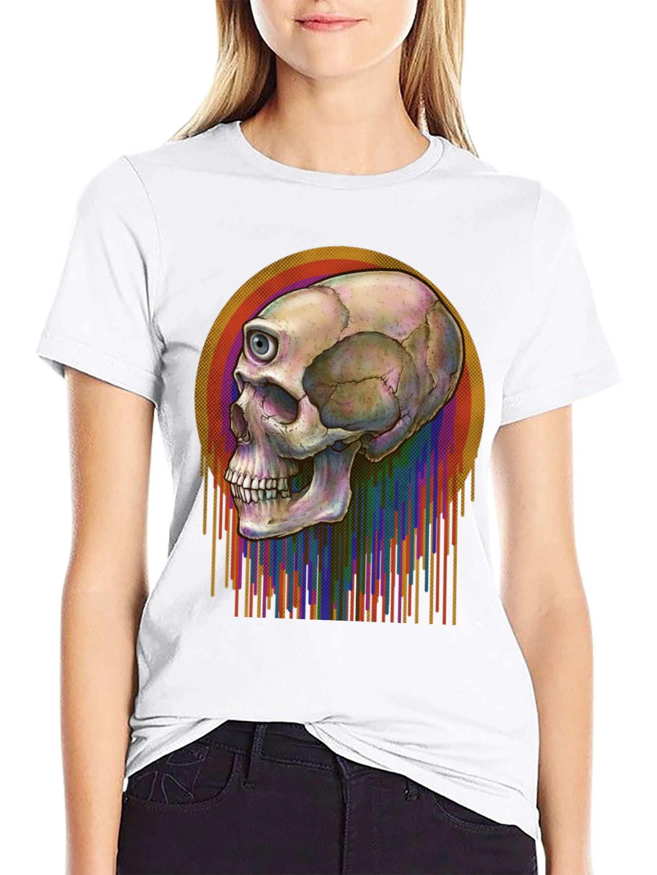 Black One-Eyed Skull Tee - Men's Graphic T-Shirt view 9