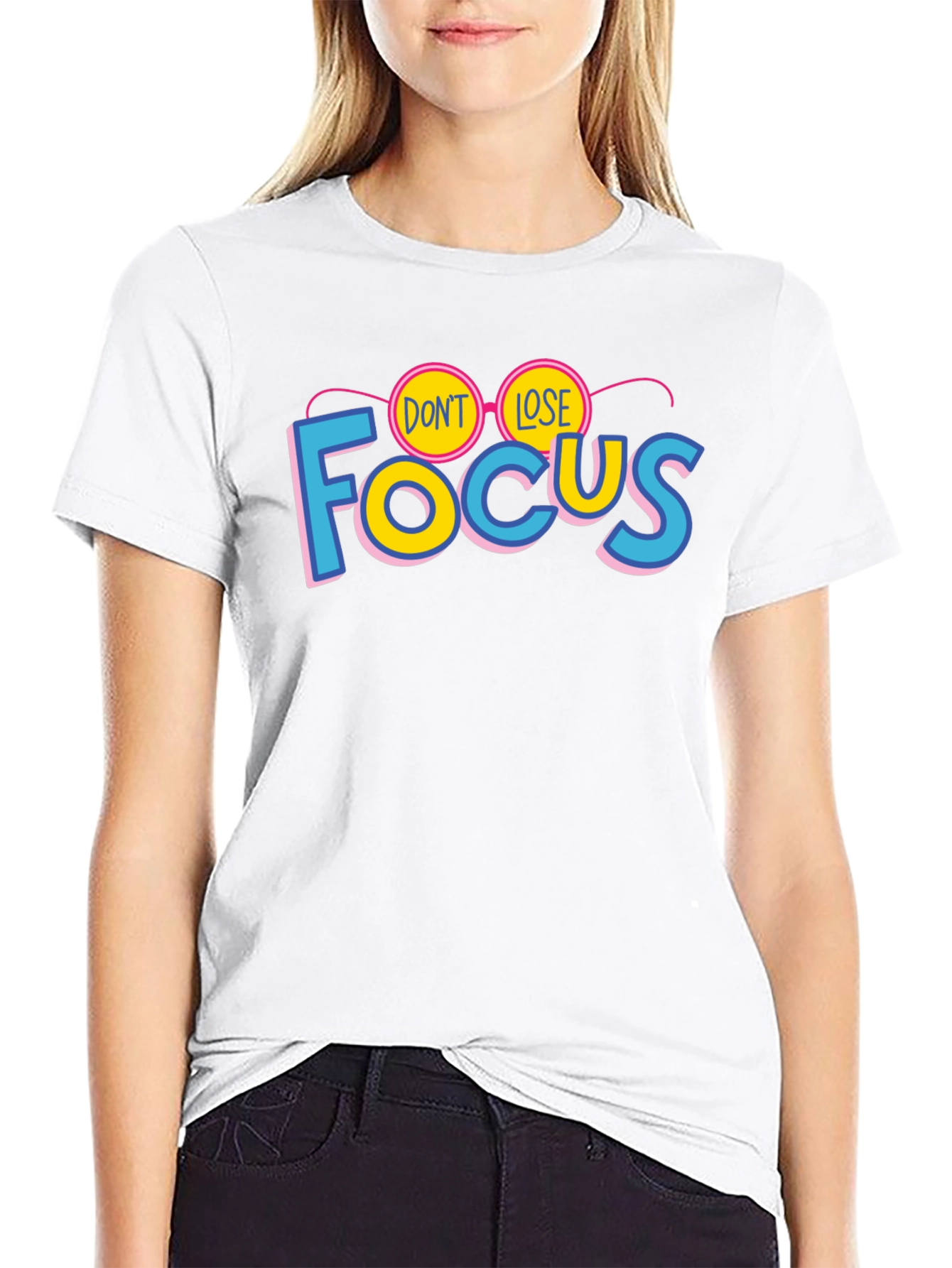 Black Don't Lose Focus Graphic T-Shirt - Stylish Cotton Tee view 9