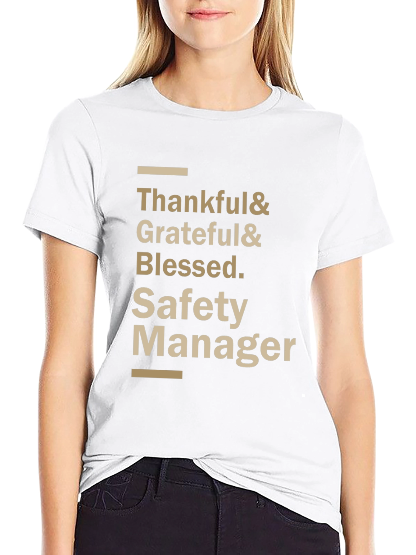 Black Thankful Grateful Blessed Safety Manager T-Shirt view 9
