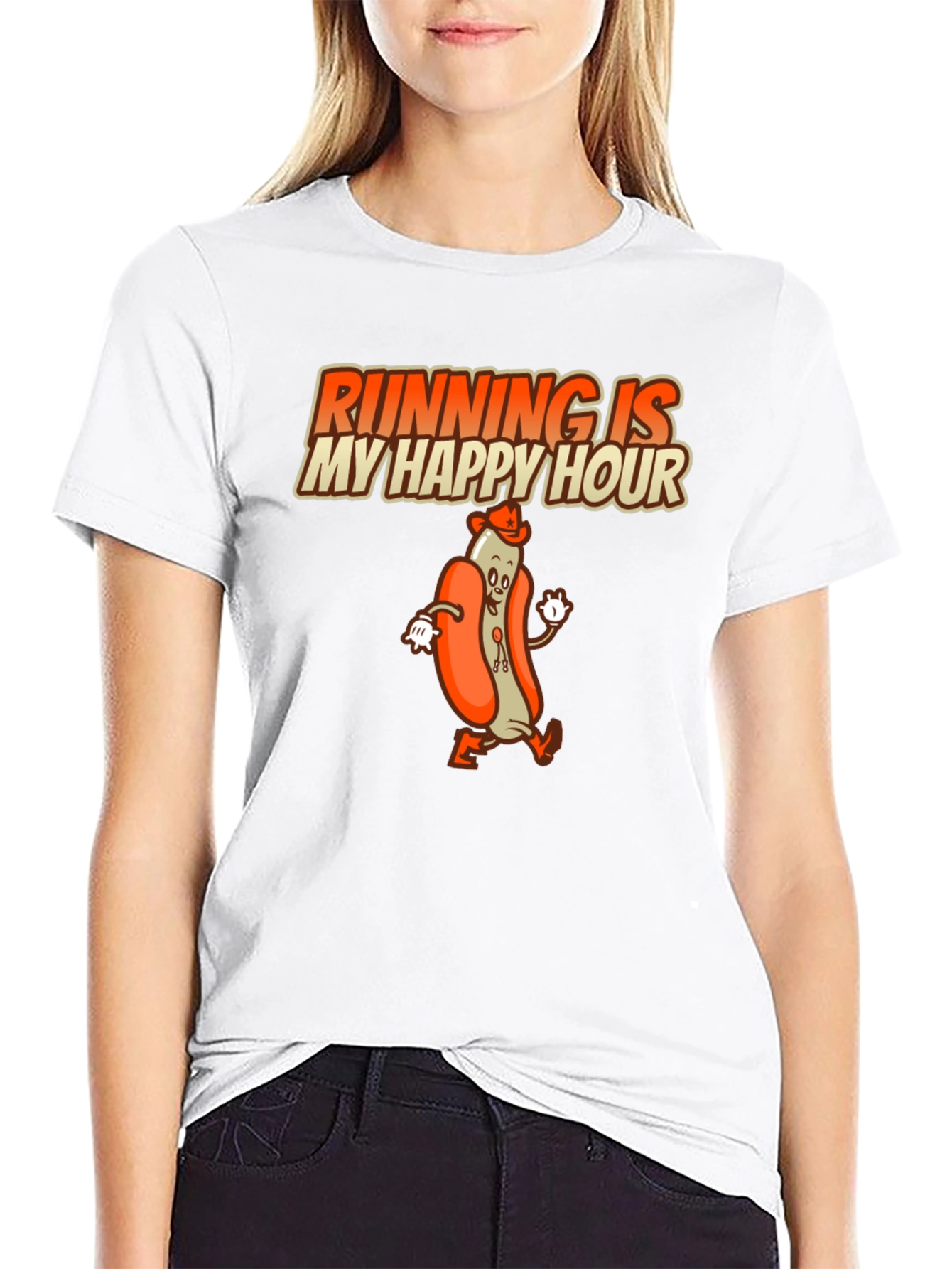 Black Running is My Happy Hour T-Shirt view 9