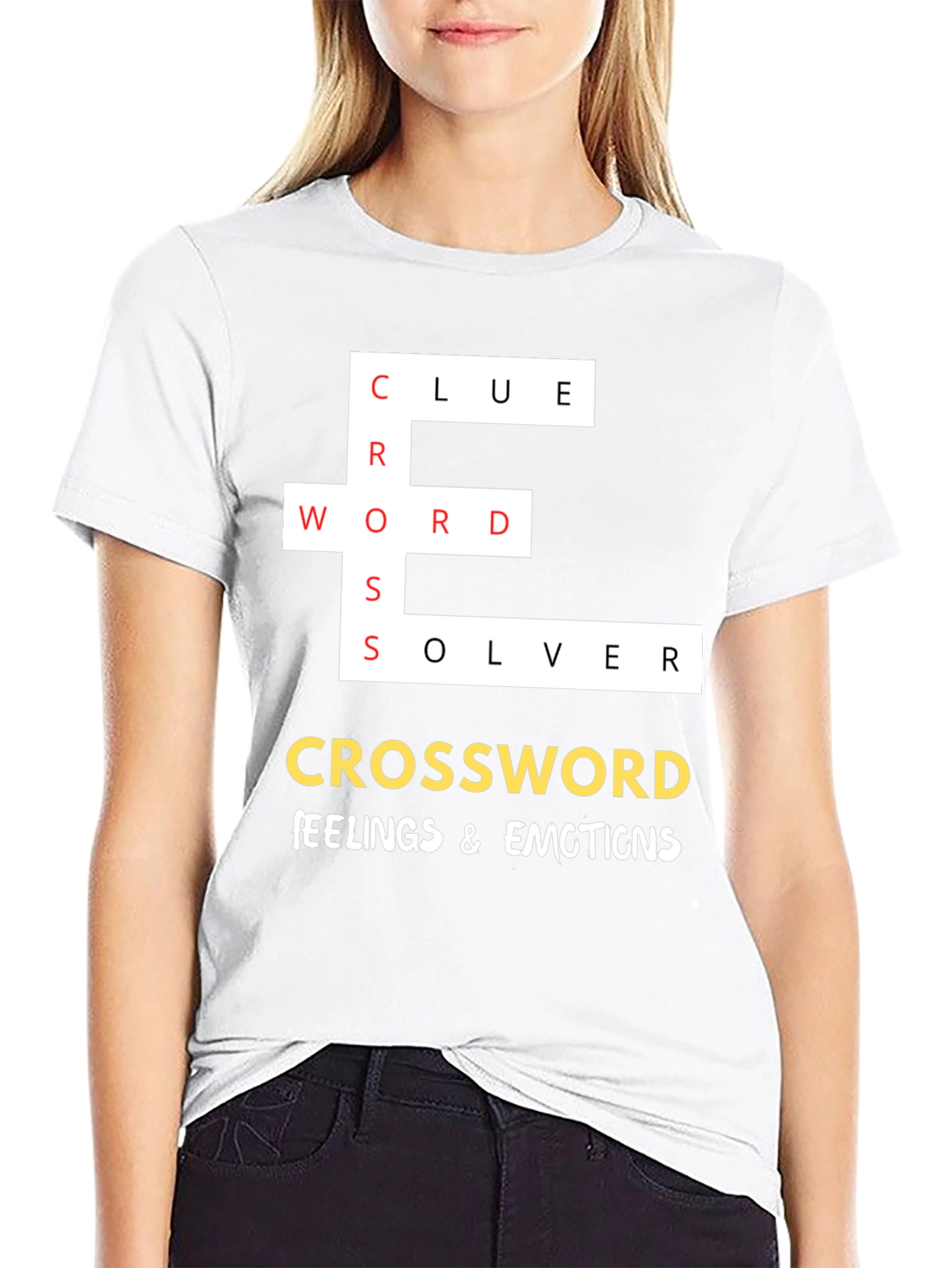 Black Crossword Puzzle T-Shirt - Feelings & Emotions view 9