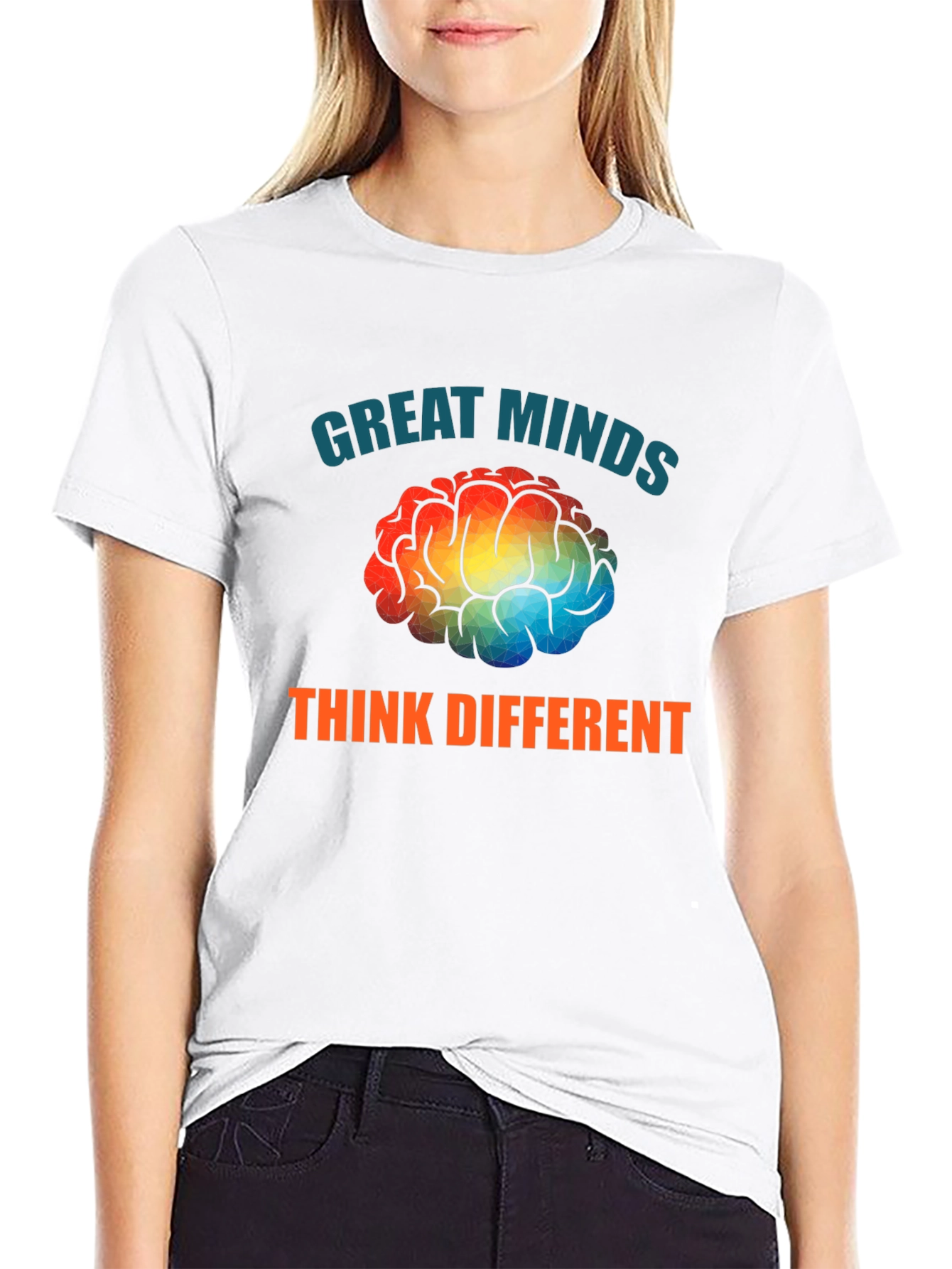 Black Great Minds Think Different Graphic T-Shirt view 9