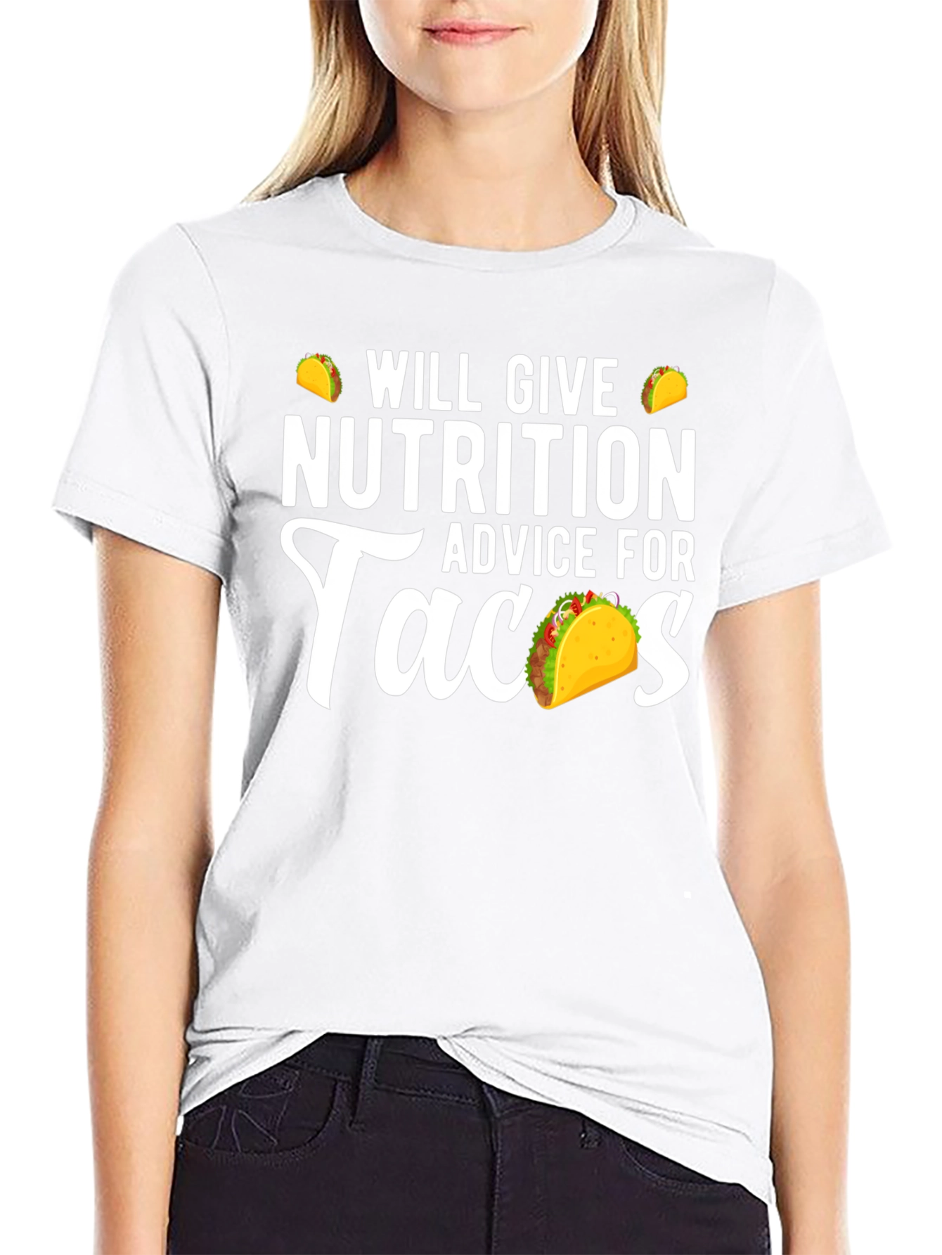 Black Nutrition Advice For Tacos Funny Graphic Tee view 9