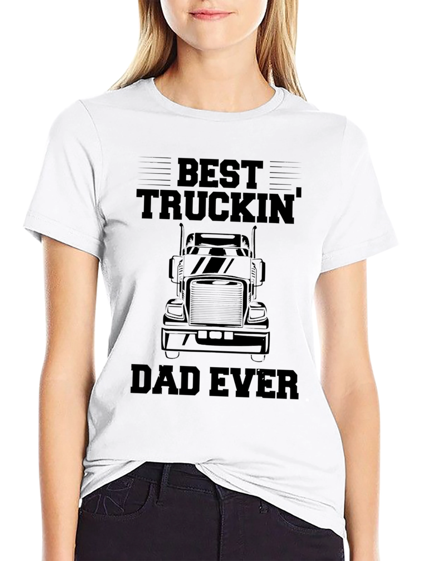 Black Best Truckin' Dad Ever T-Shirt - Black view 9
