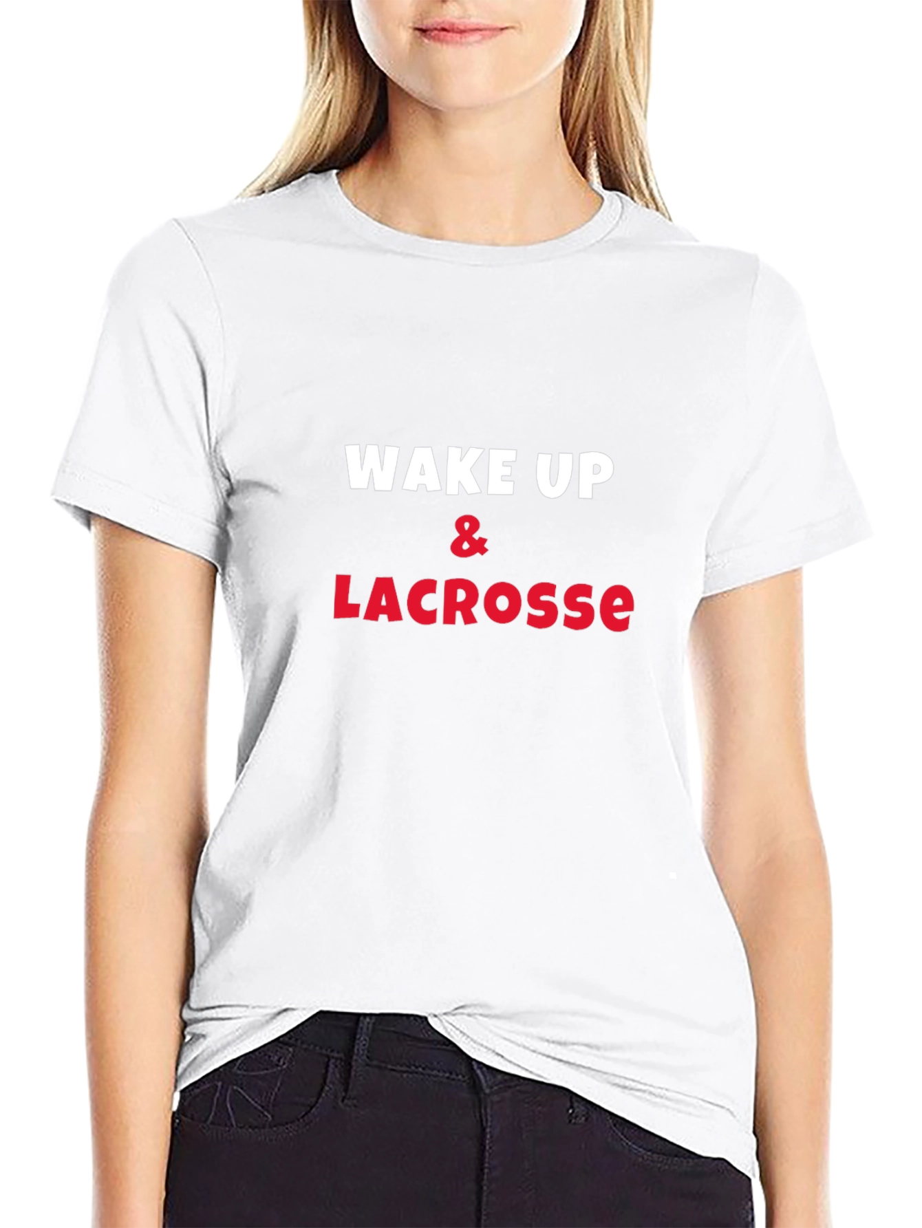 Black Wake Up & Lacrosse Graphic Tee - Soft Cotton view 9