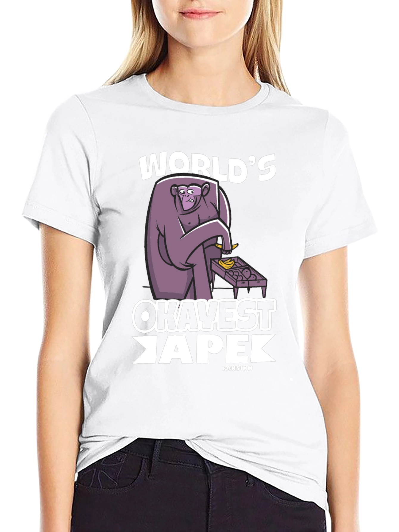 Black World's Okavest Ape T-Shirt - Funny Monkey Tee view 9