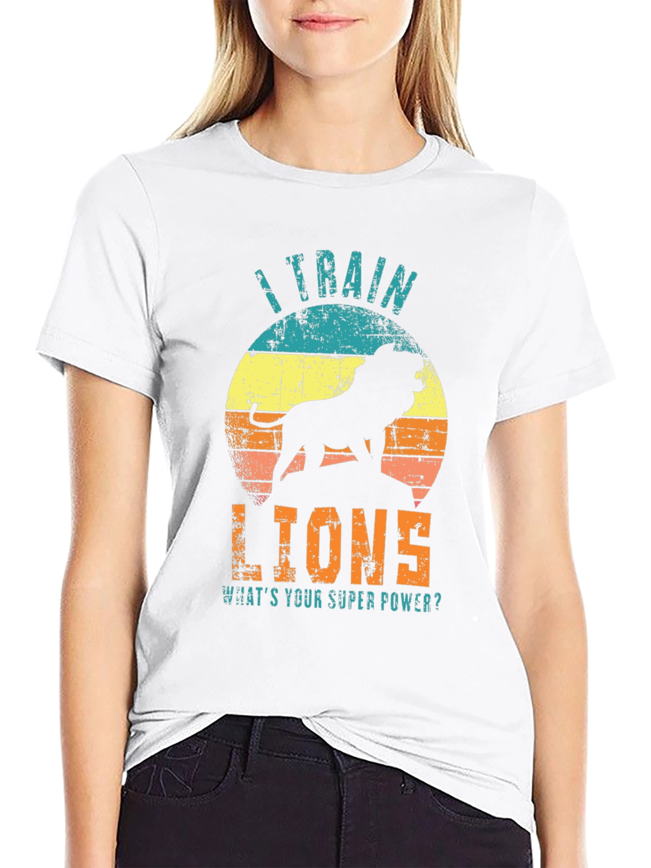 Black I Train Lions Graphic T-Shirt - Super Power Tee view 9
