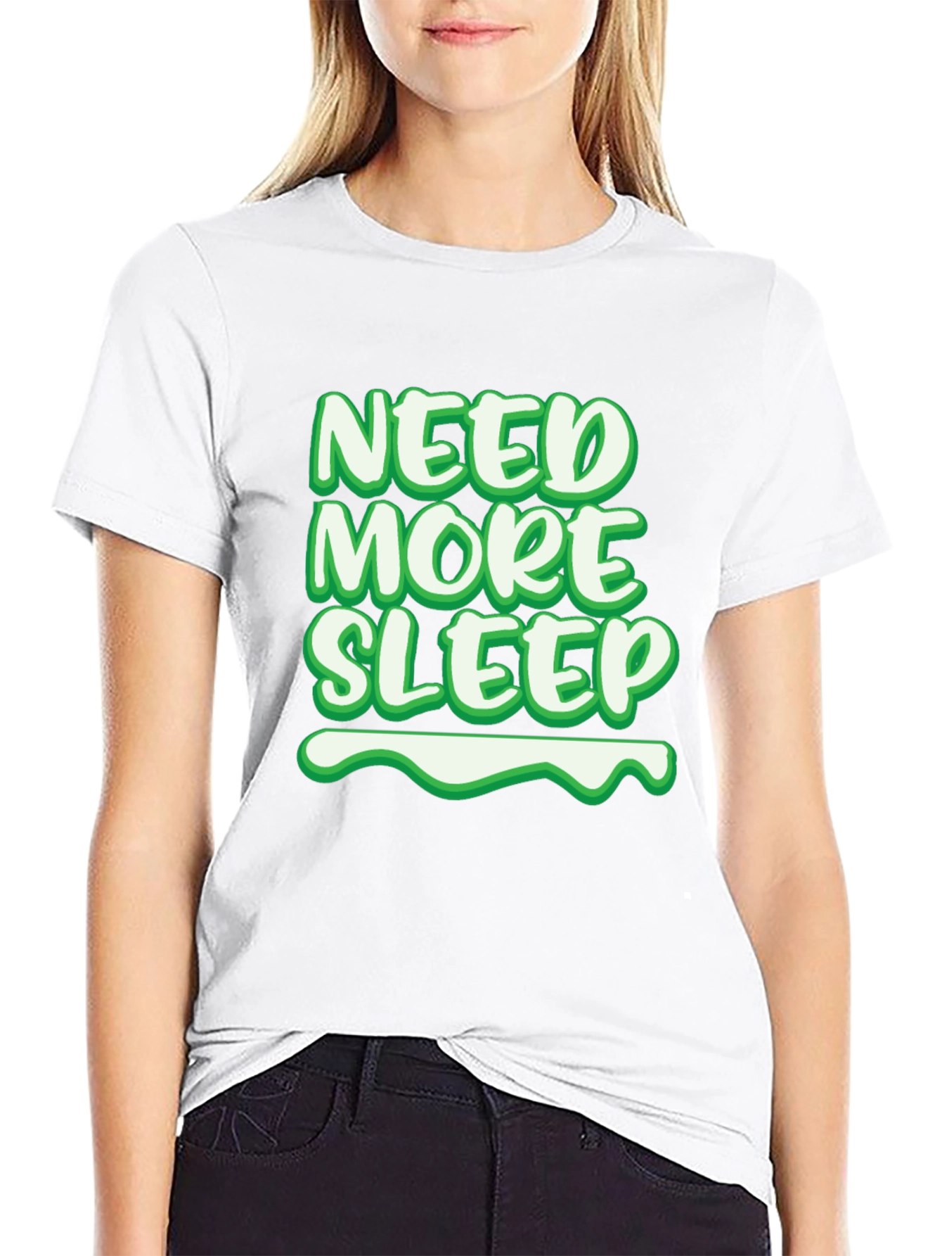 Black Need More Sleep Graphic Tee - Soft Cotton Blend view 9