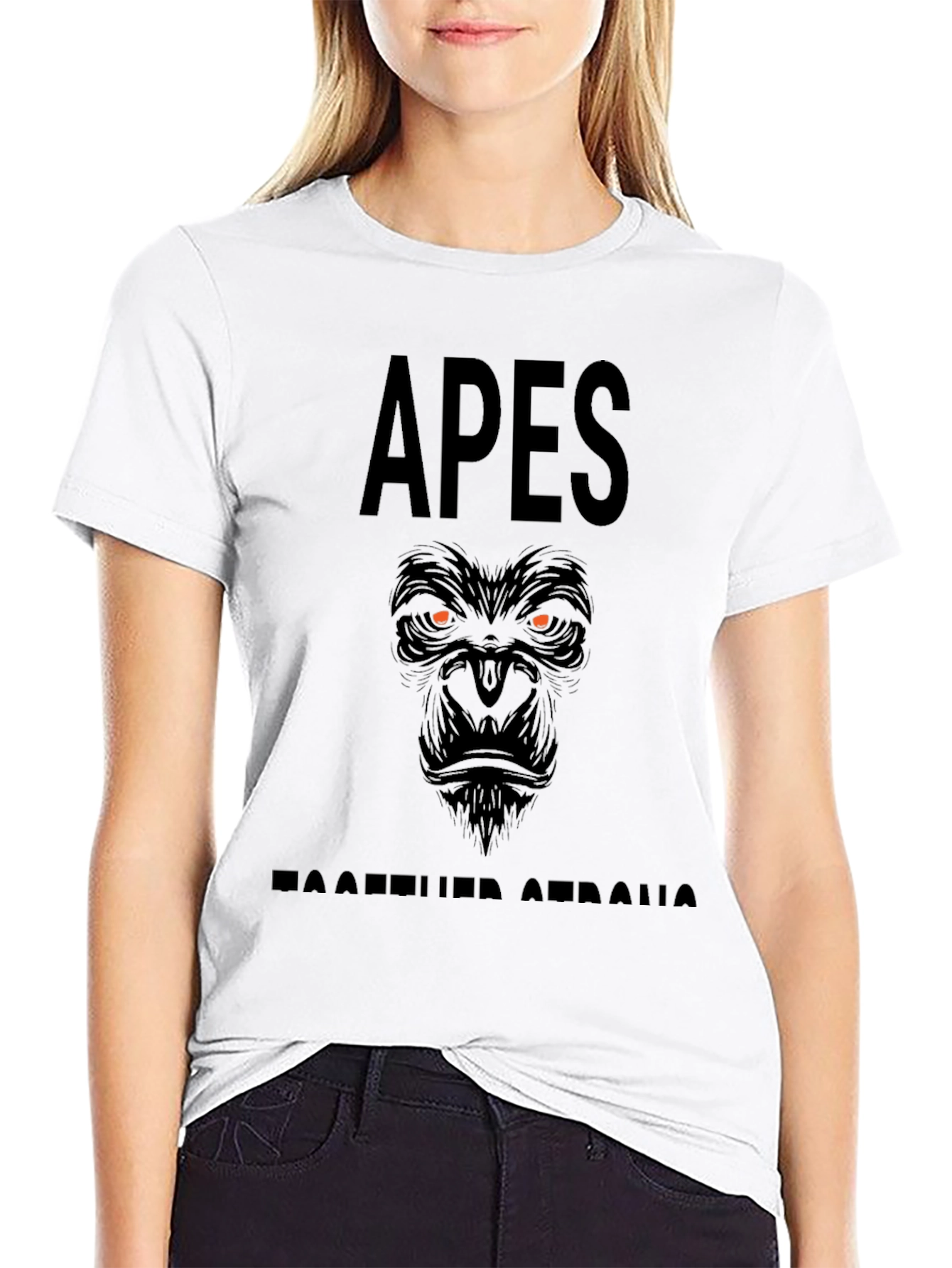 Black Apes Together Strong Graphic Tee - Black Crew Neck view 9