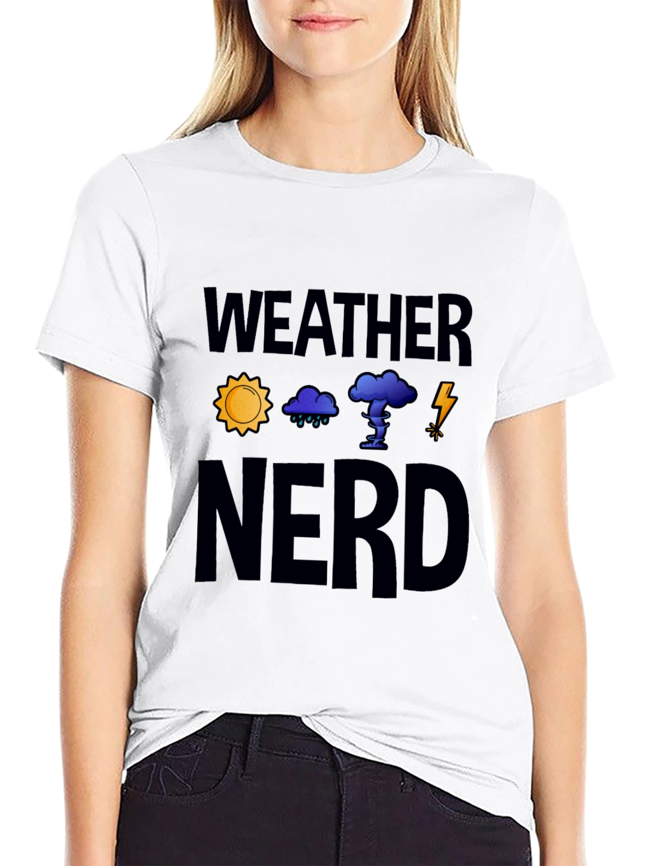Black Weather Nerd Graphic T-Shirt - Black view 9