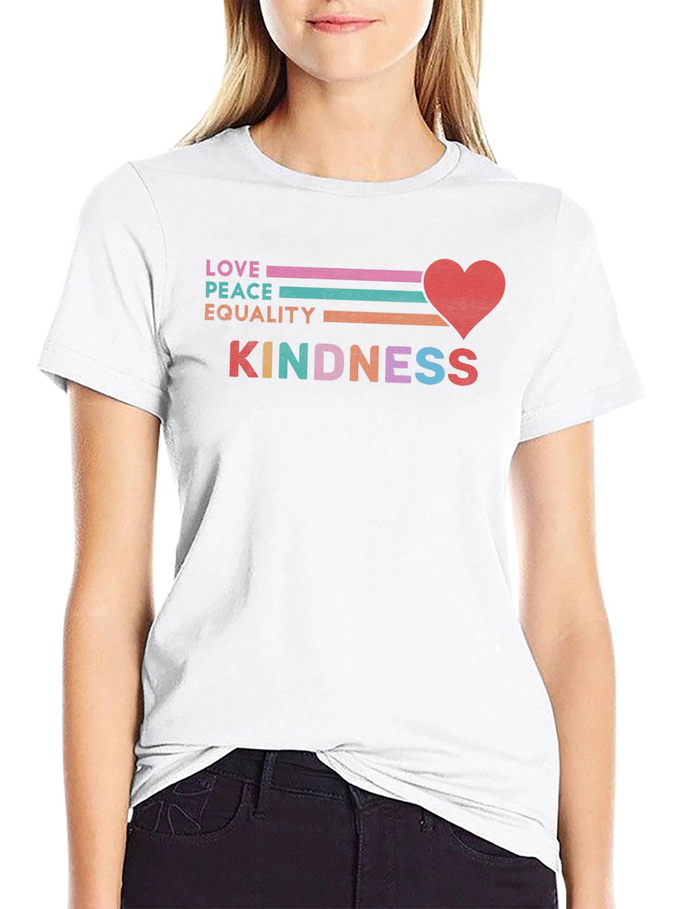 Black Love Peace Equality Kindness T-Shirt view 9
