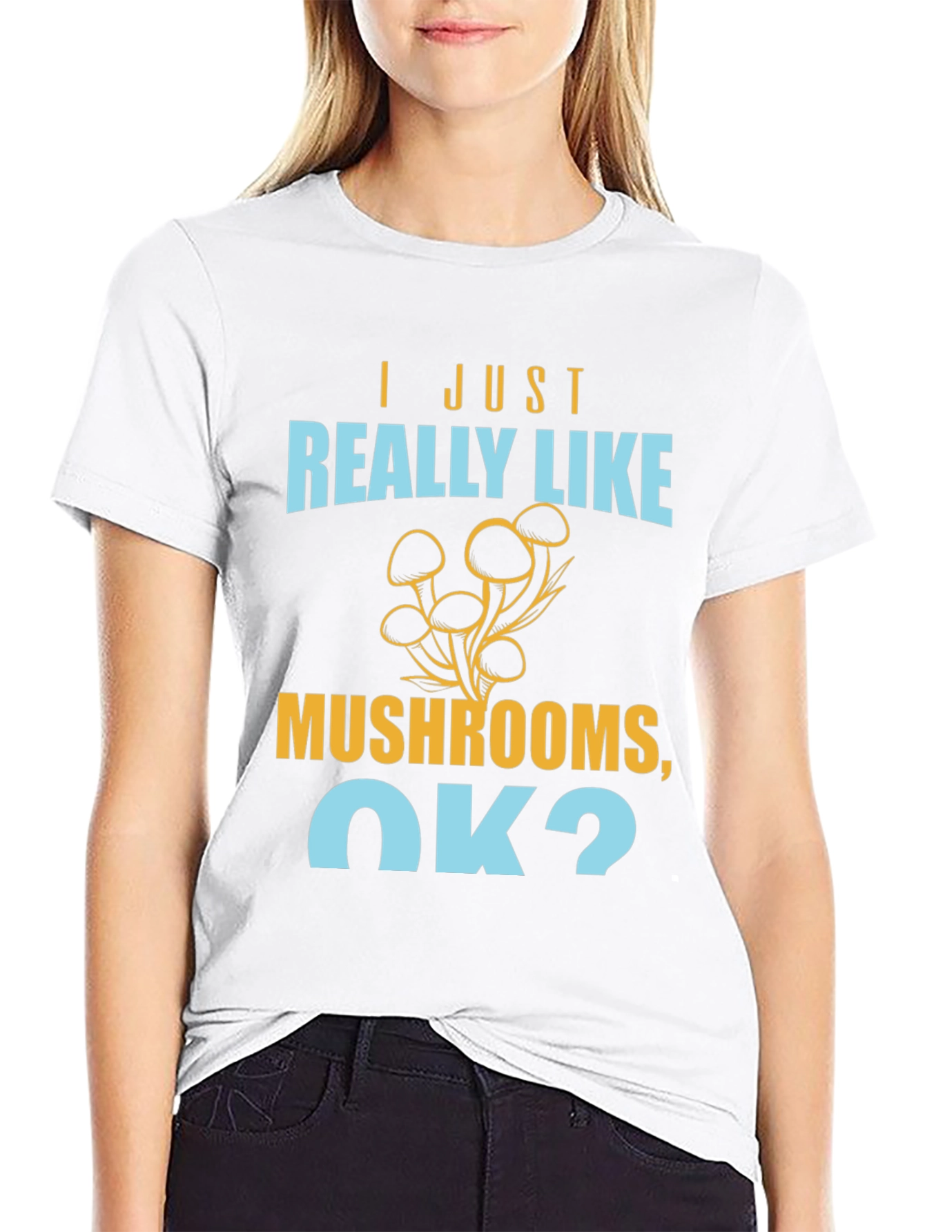 Black Mushroom Lover T-Shirt - I Just Really Like Mushrooms, OK? view 9