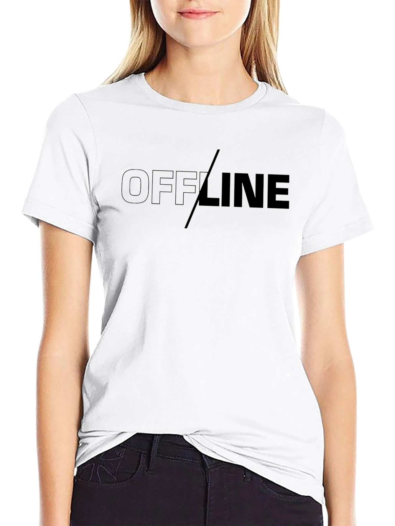 Black Offline Graphic T-Shirt - Black Casual Tee view 9