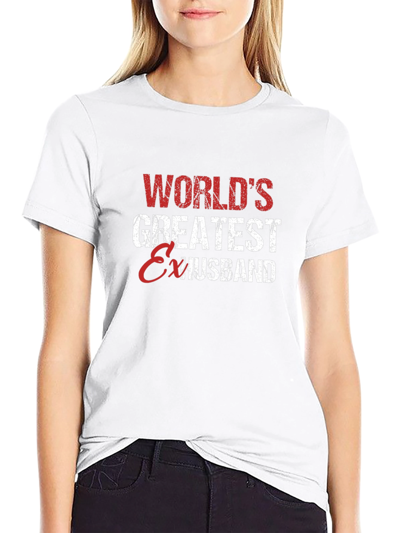 Black World's Greatest Ex Husband Funny T-Shirt view 9