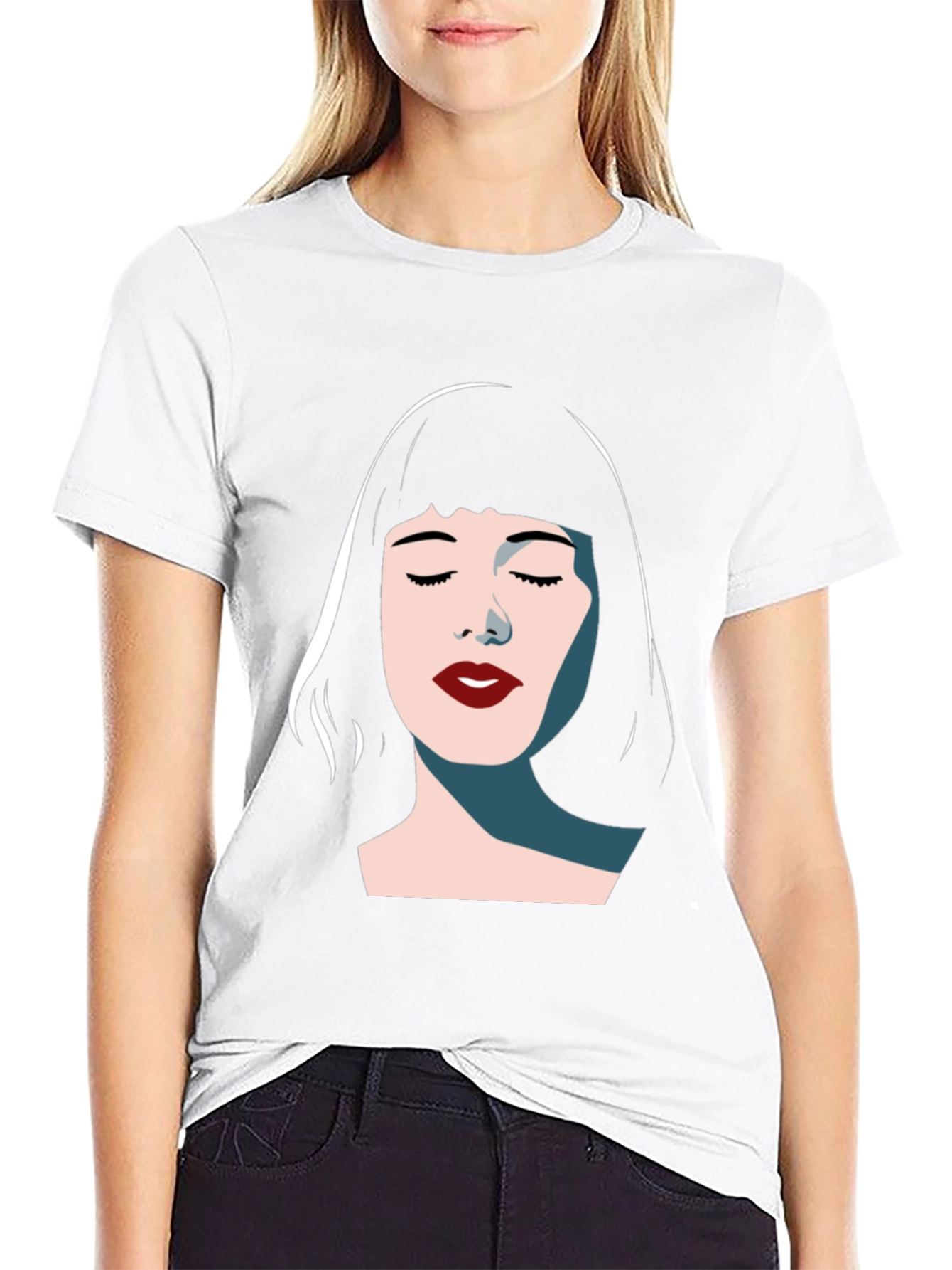 Black Minimalist Woman Graphic Tee - Modern Style view 9
