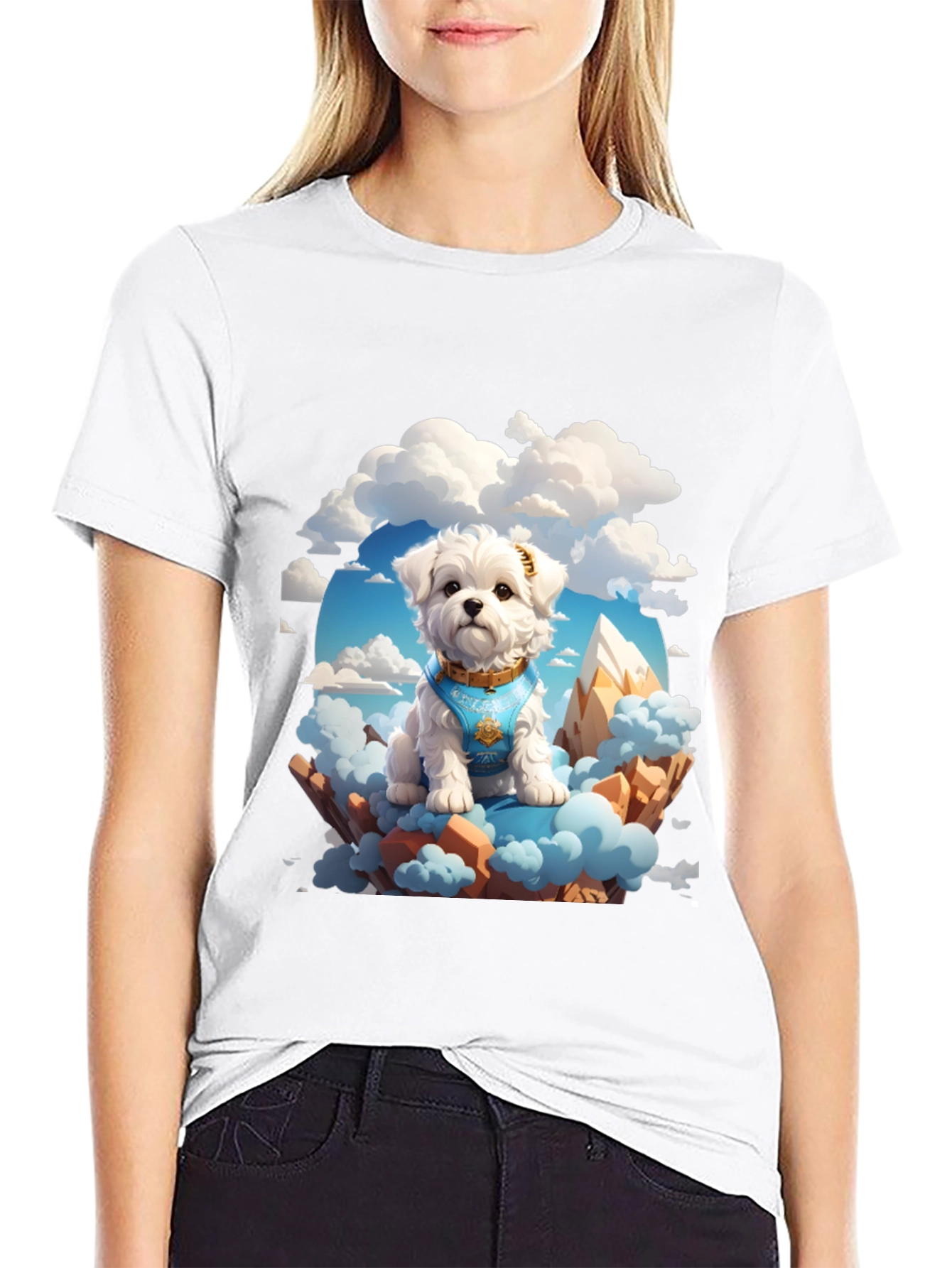 Black Dog in the Clouds T-Shirt view 9