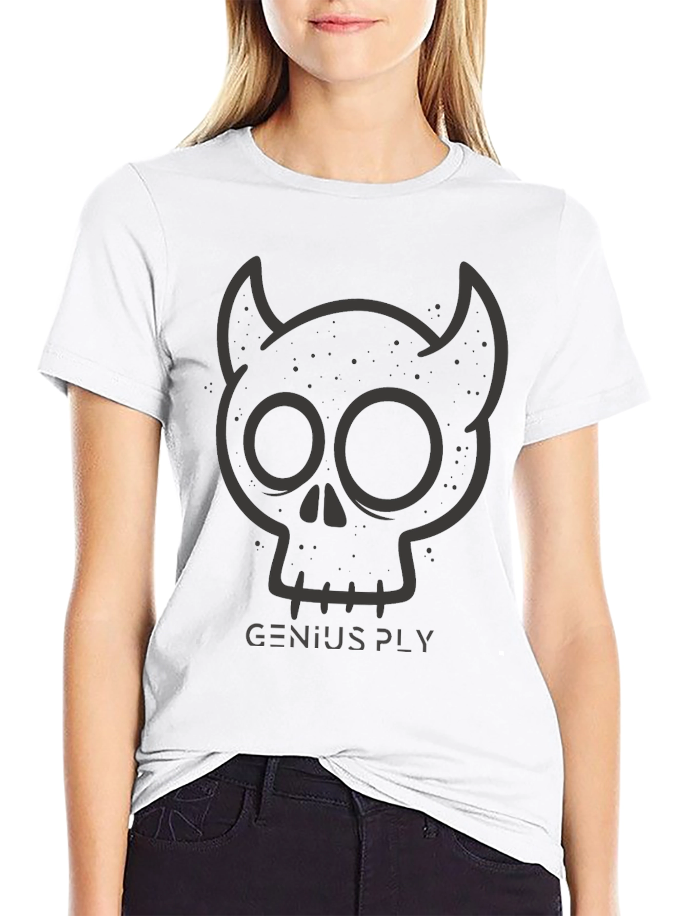 Black Genius Ply Devil Skull Graphic Tee - Men's Black T-Shirt view 9