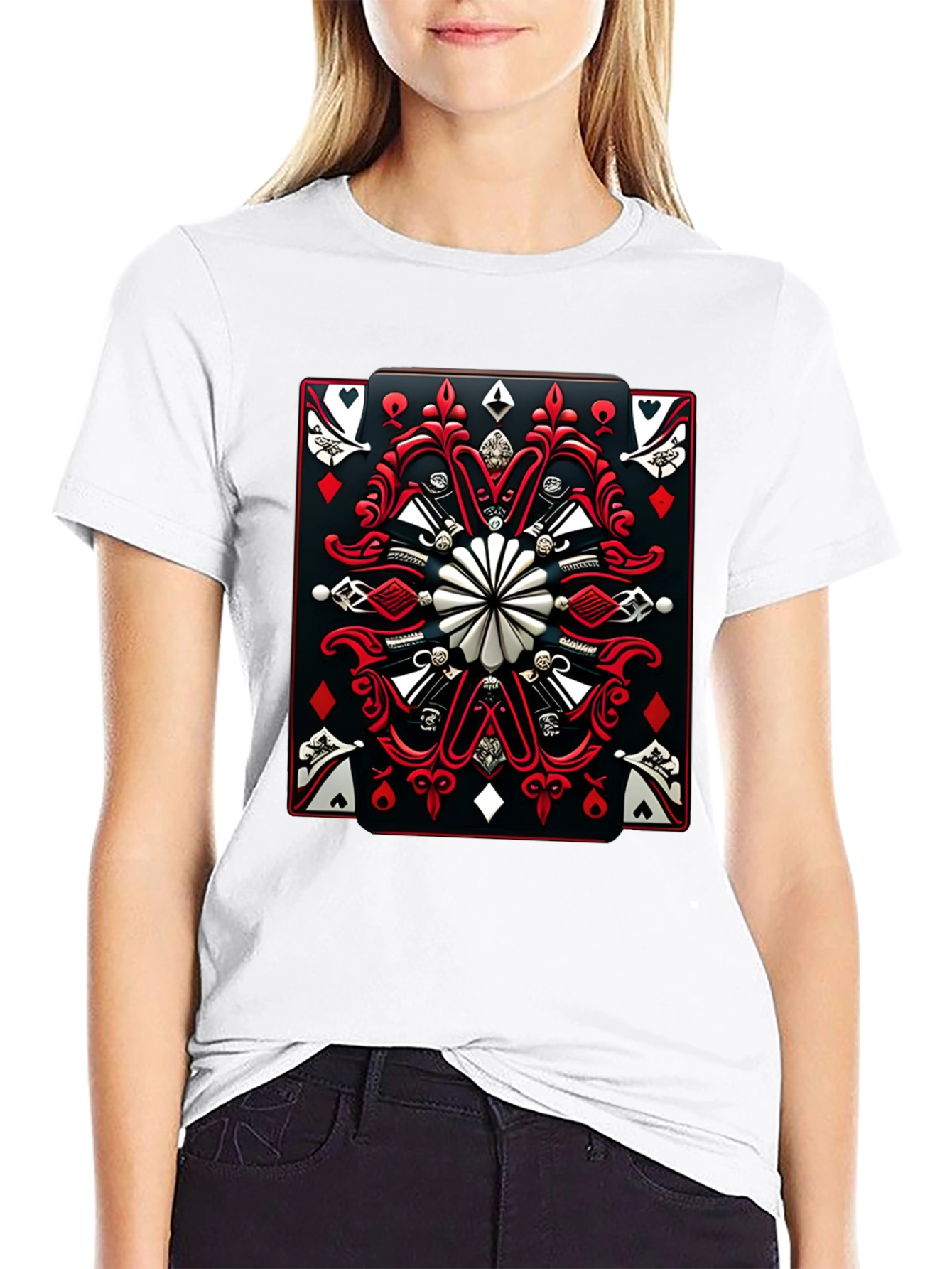 Black Playing Card Graphic T-Shirt - Black view 9