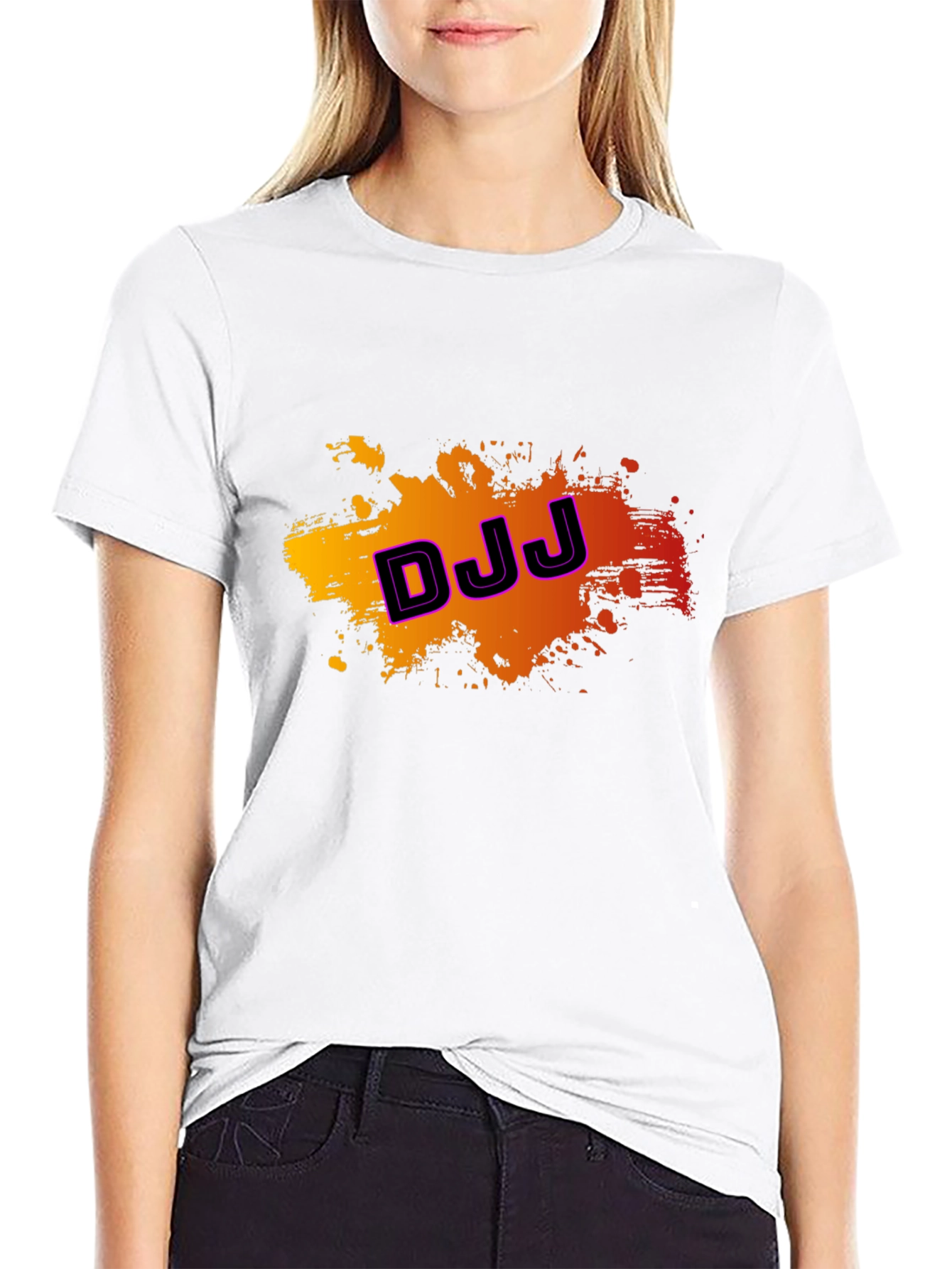 Black DJJ Graphic Print Black Tee view 9