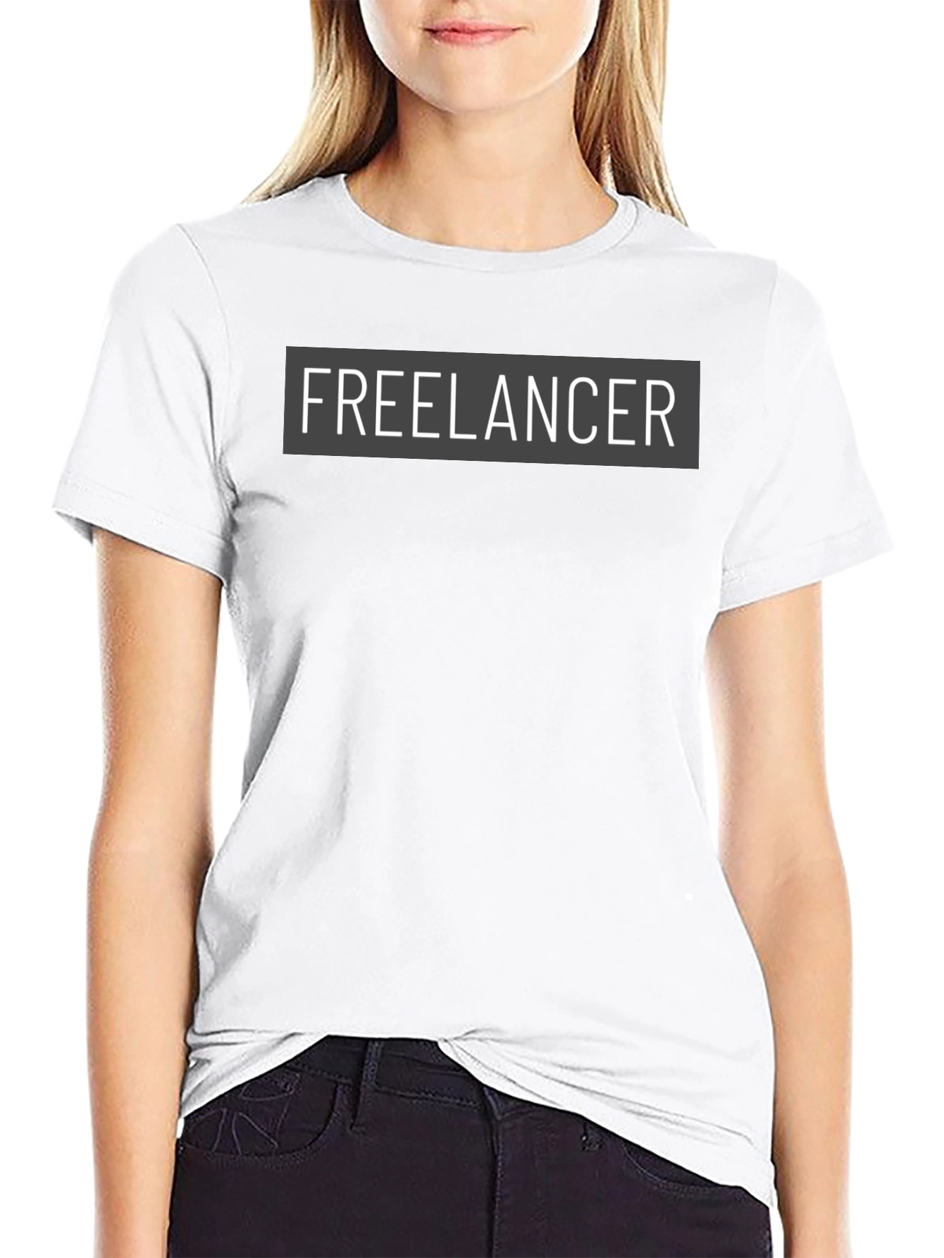 Black Freelancer Graphic Tee - Soft Cotton Black Shirt view 9