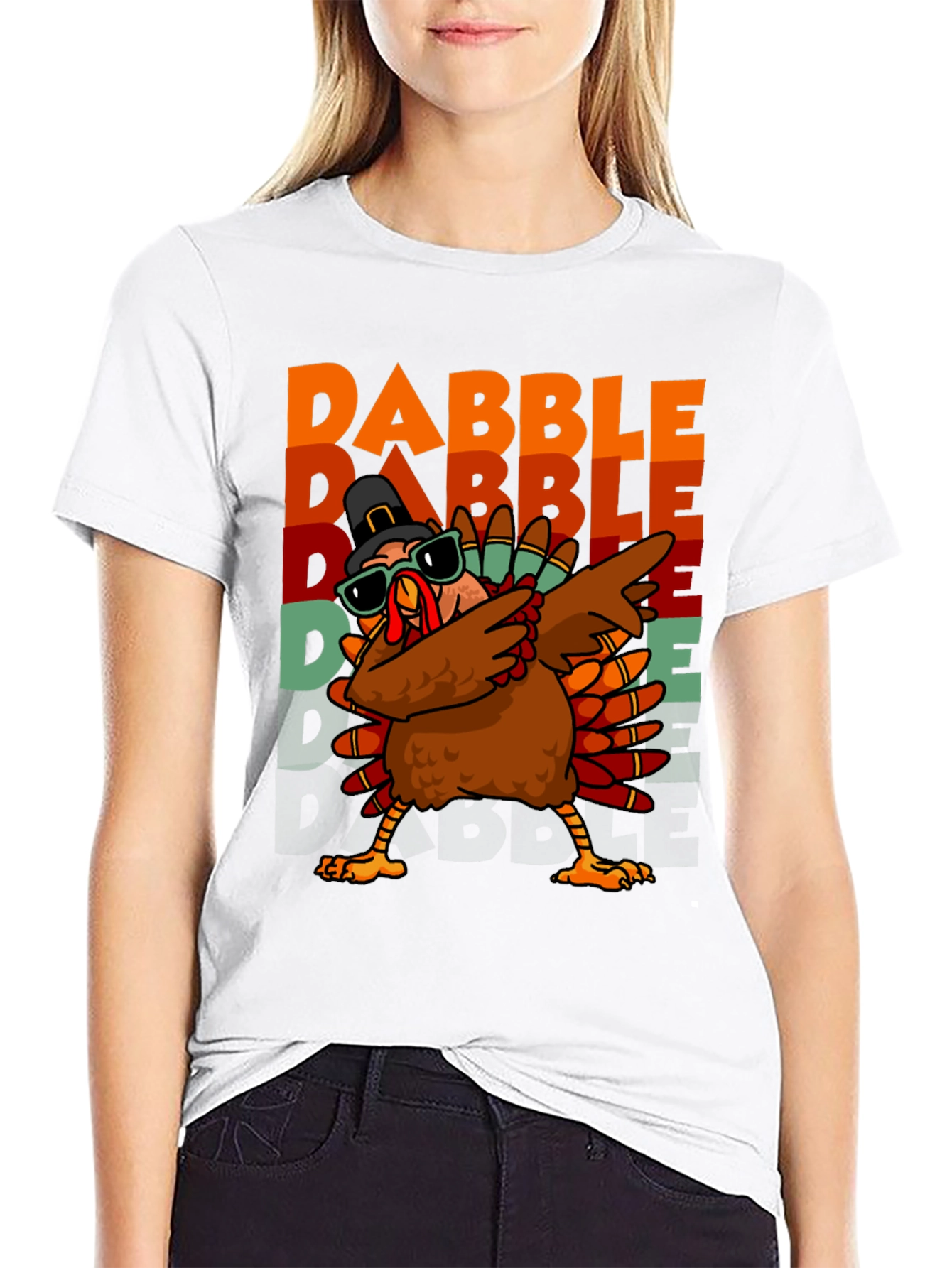 Black Dabble Turkey Graphic T-Shirt Thanksgiving view 9