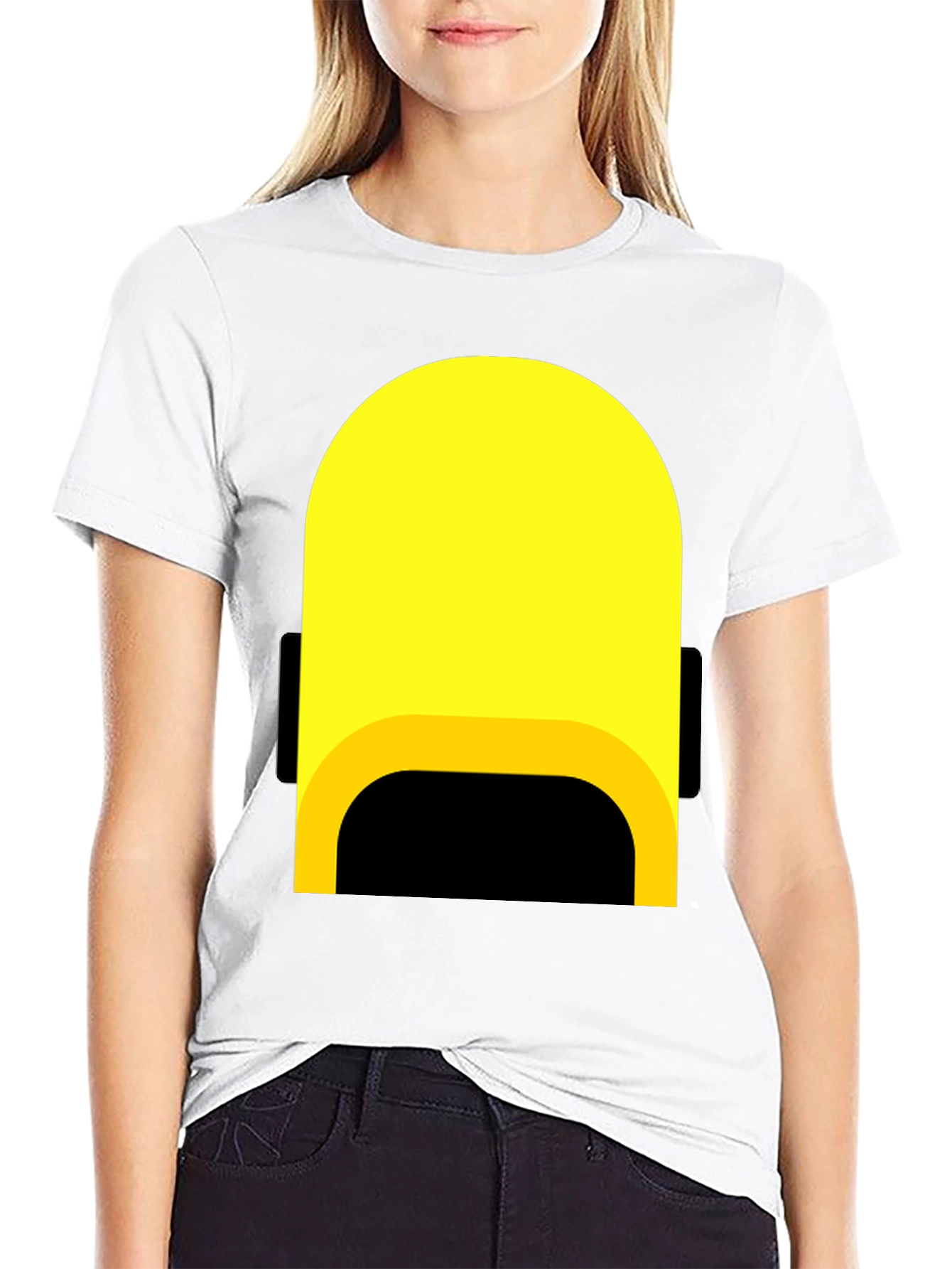 Black Minimalist Character Graphic T-Shirt view 9