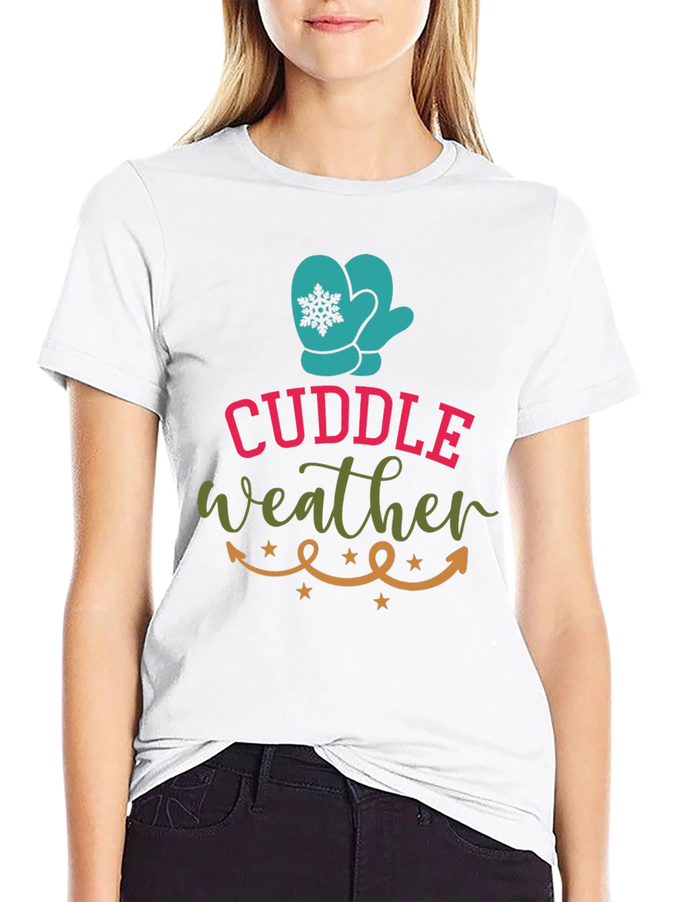 Black Cuddle Weather T-Shirt Winter Fun view 9