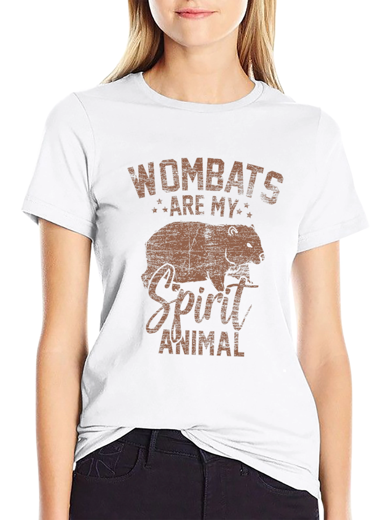 Black Wombats Are My Spirit Animal Graphic Tee view 9