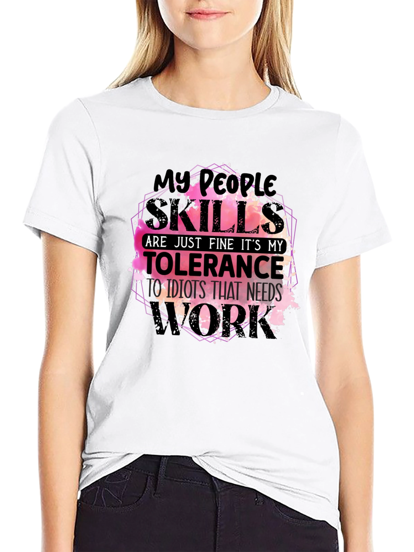 Black My People Skills T-Shirt Funny Sarcastic Tee view 9
