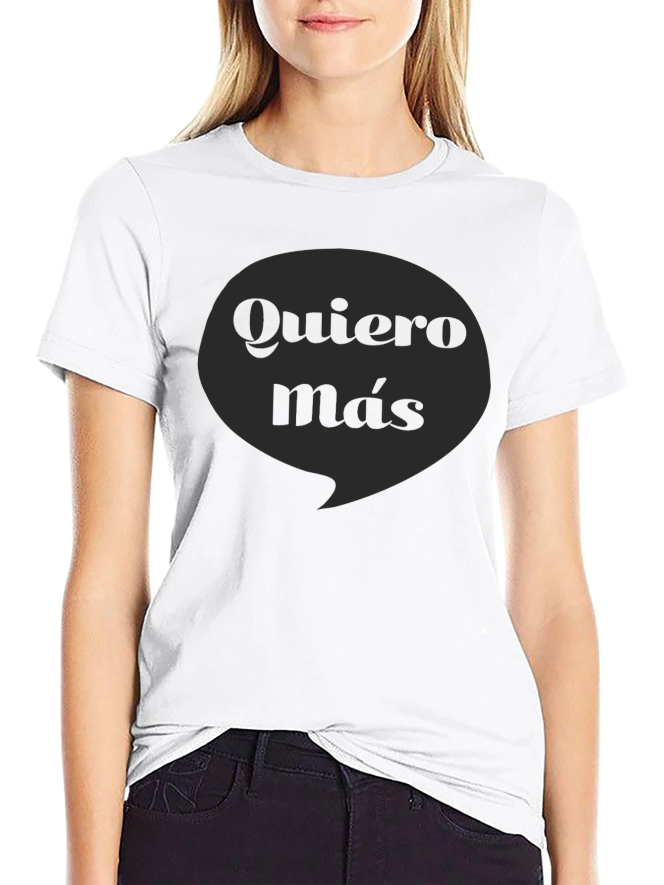 Black Quiero Más Graphic Tee - Black Cotton T-Shirt view 9