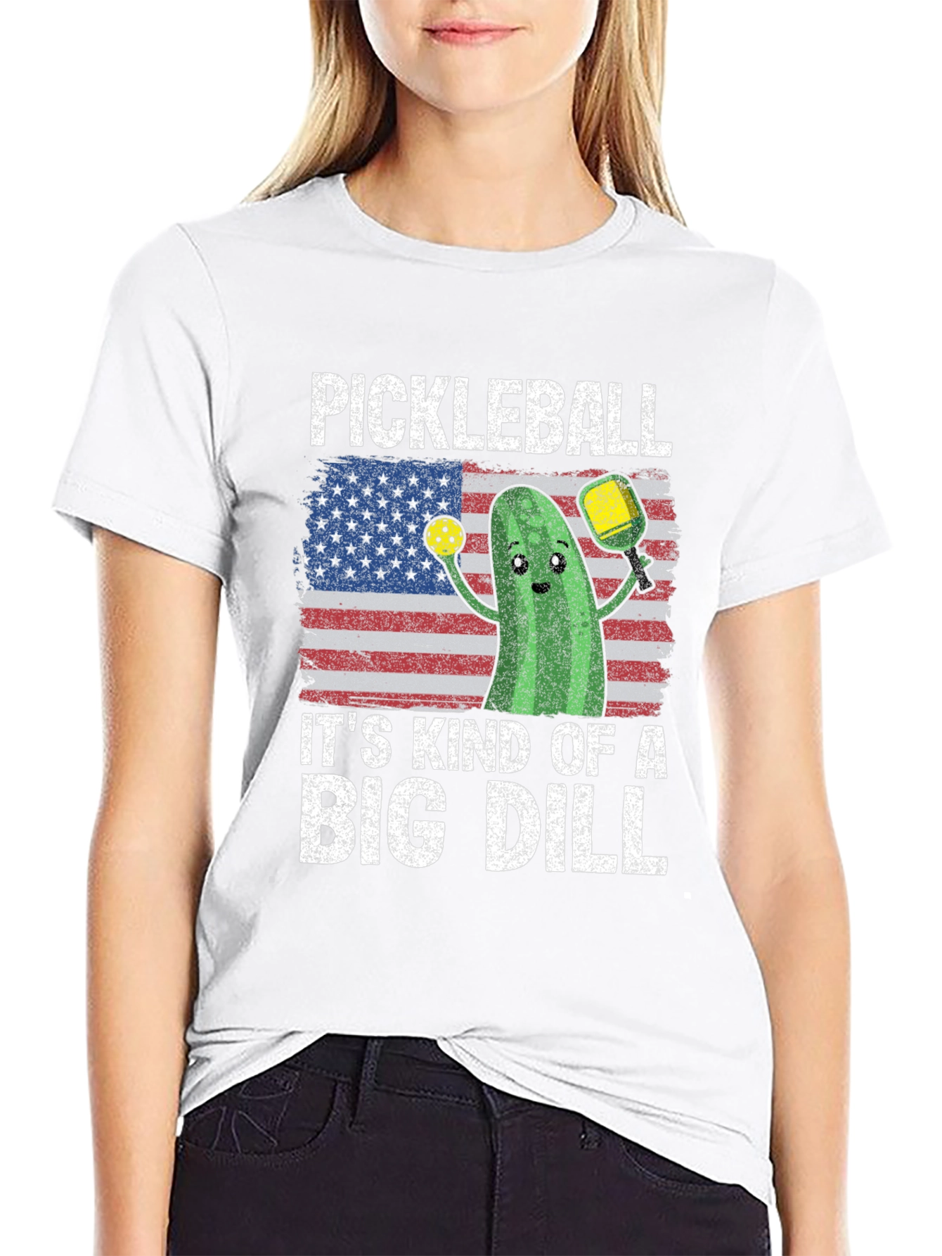 Black Pickleball Big Dill Graphic Tee view 9