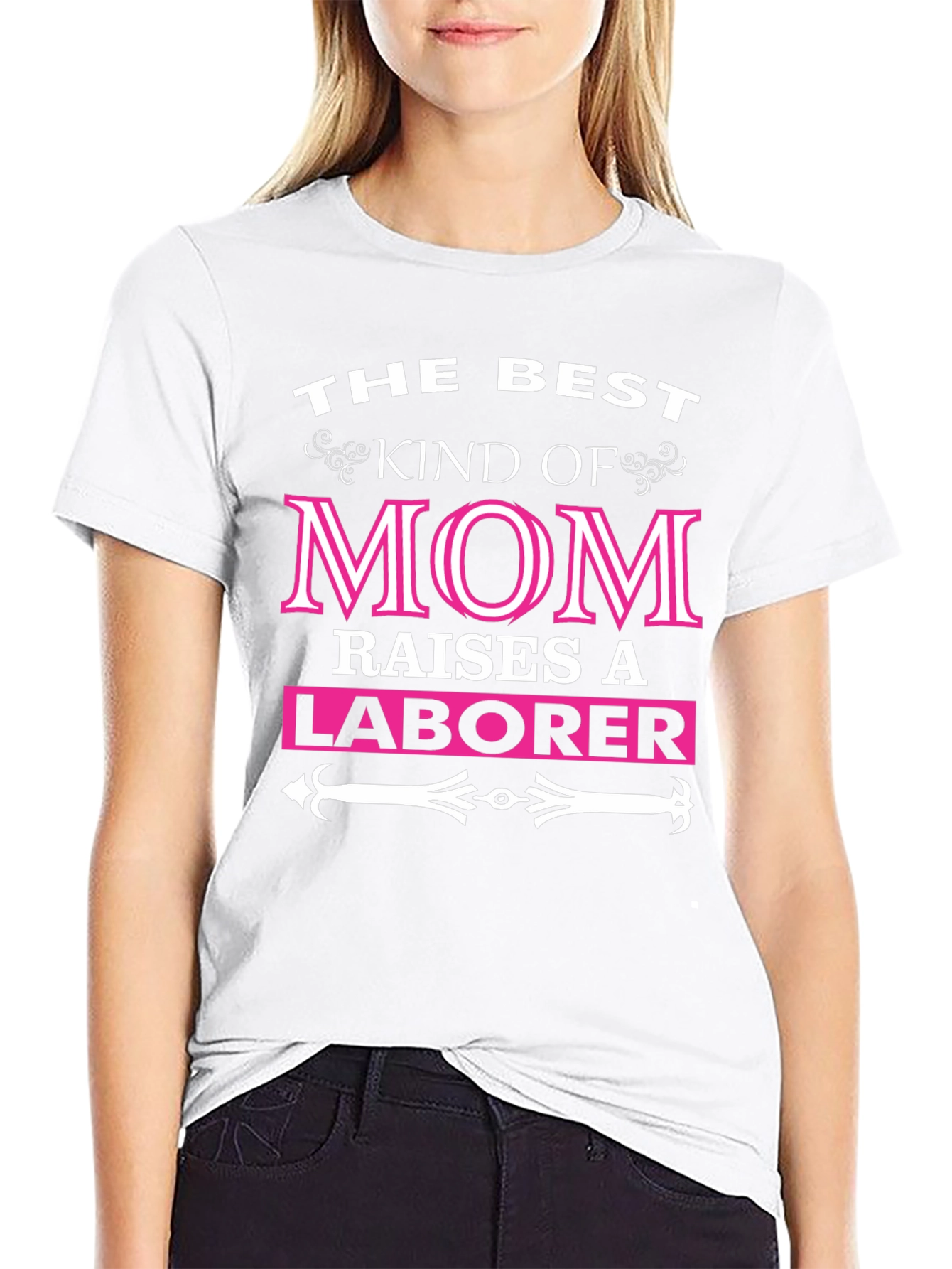 Black Best Kind of Mom Raises a Laborer T-Shirt view 9