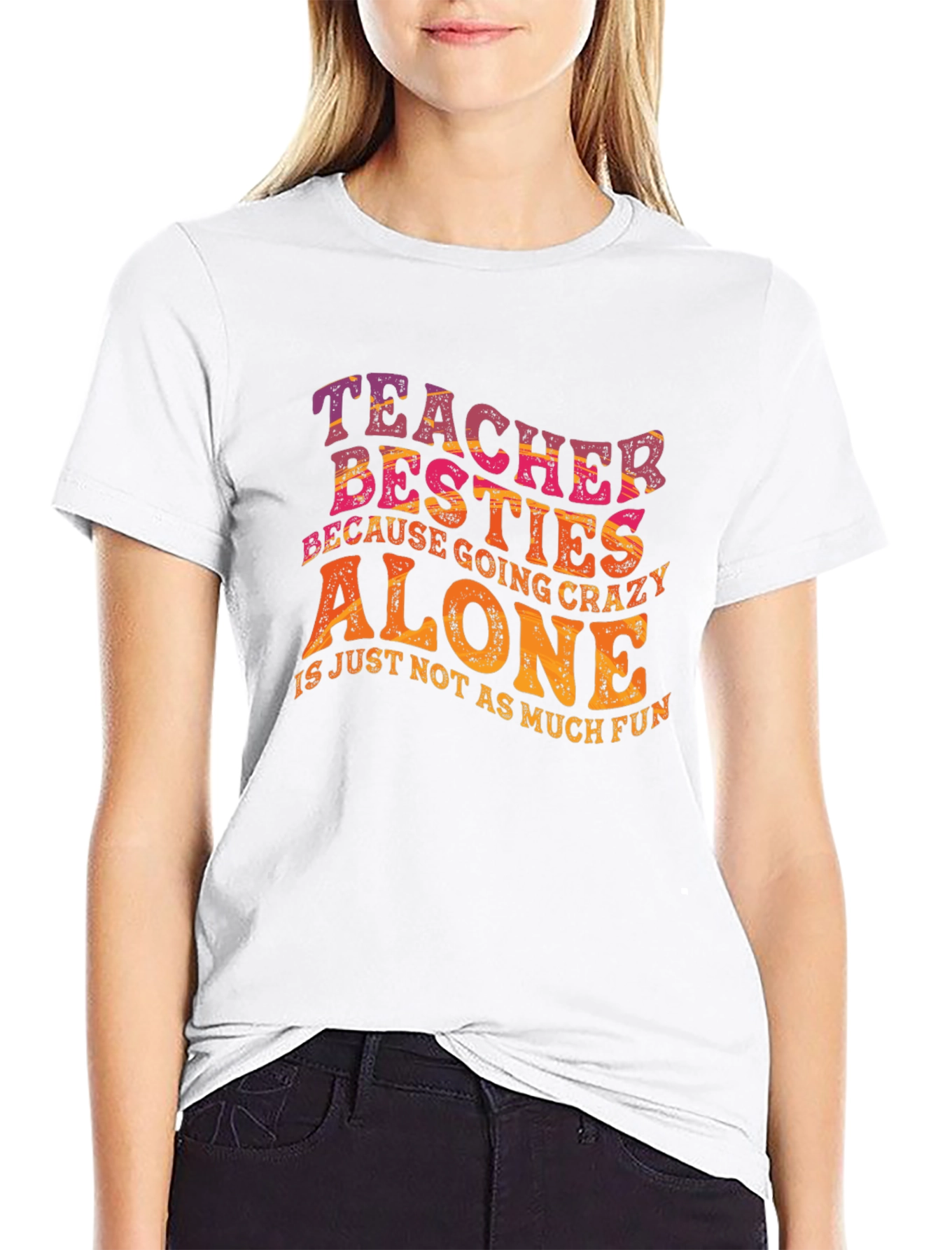 Teacher Besties Graphic T-Shirt - 9