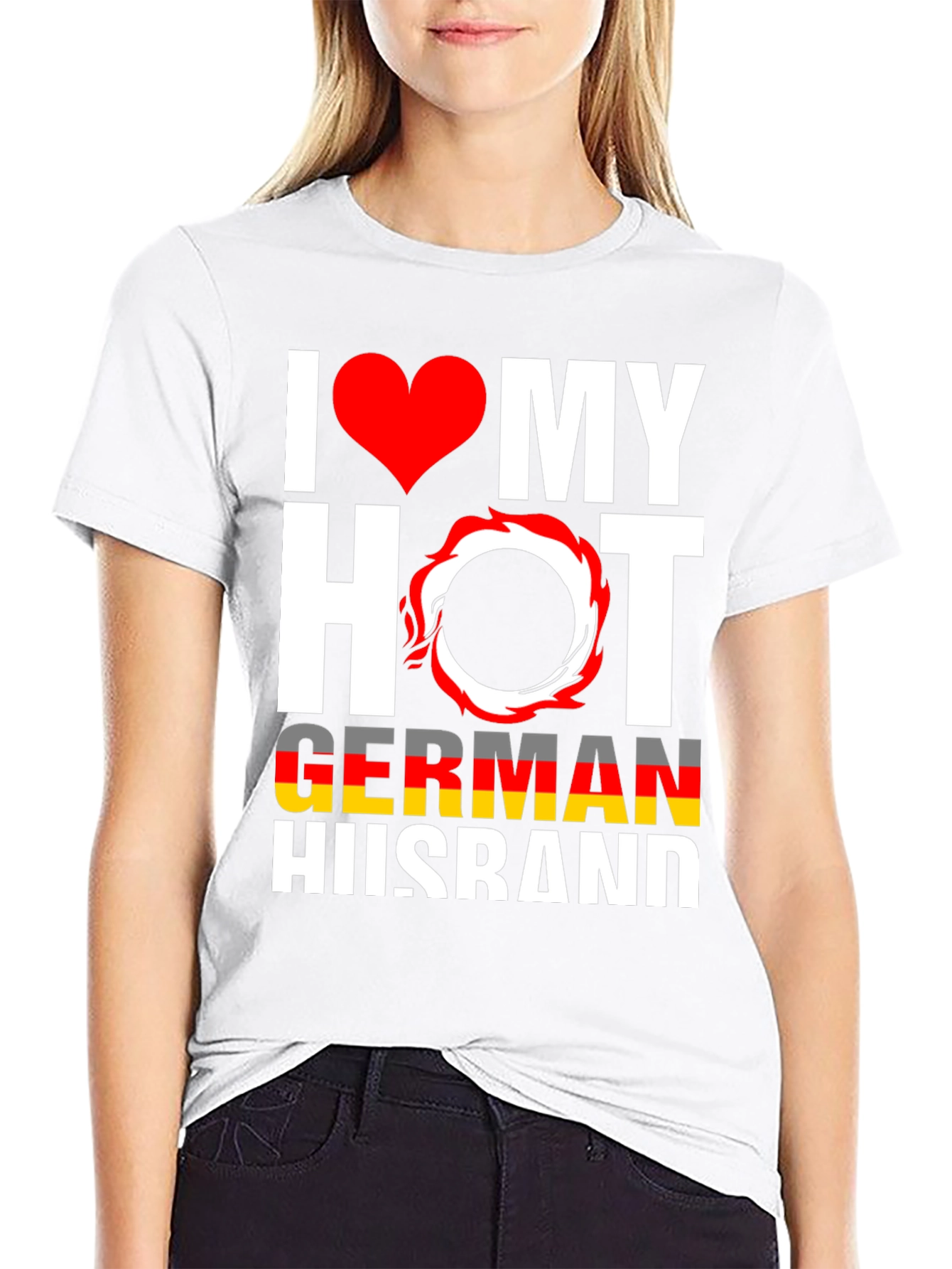 Black I Love My Hot German Husband Graphic Tee view 9