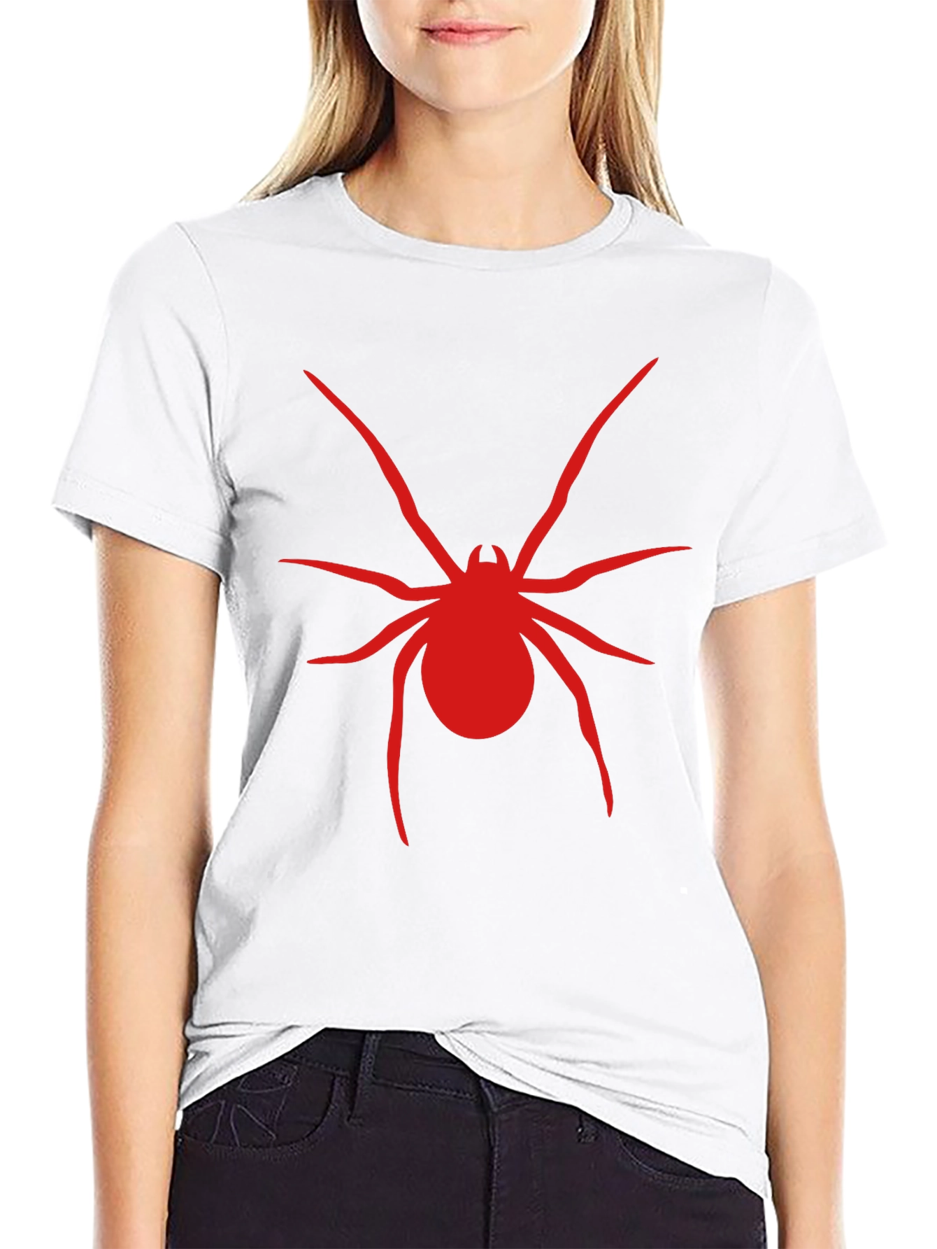 Red Spider Graphic Black T-Shirt - 9