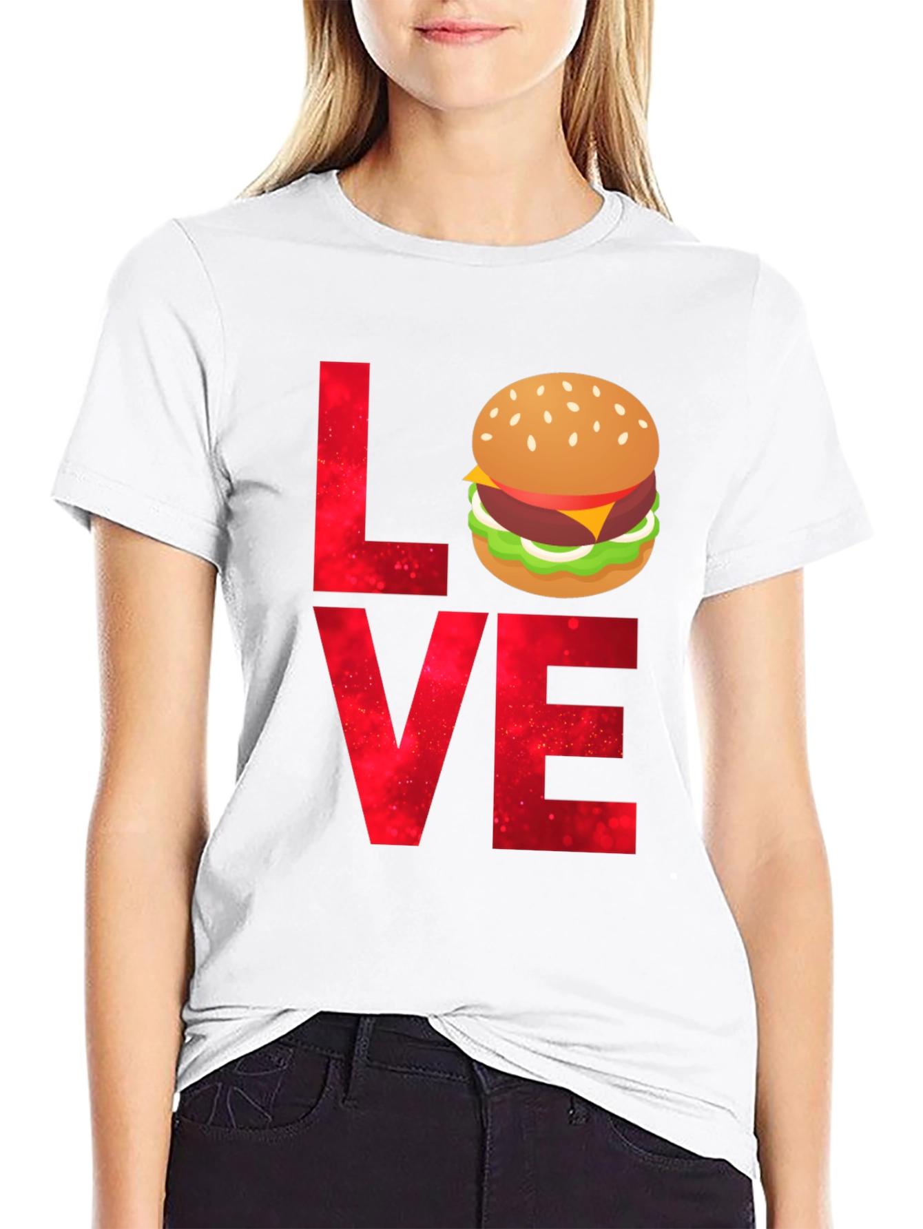 Black Love Burger T-Shirt - Foodie Tee view 9