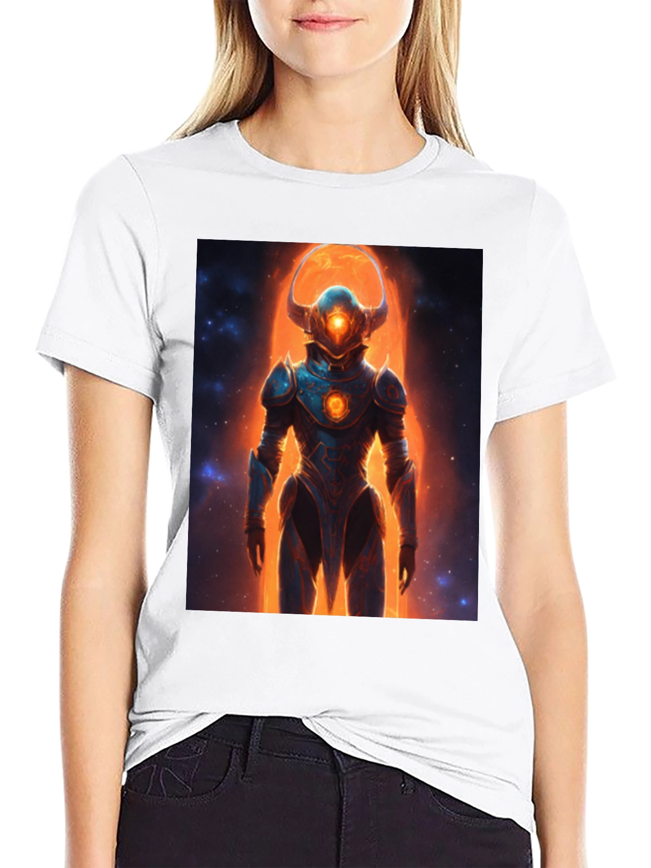 Black Sci-Fi Warrior Graphic Tee - Men's Black T-Shirt view 9