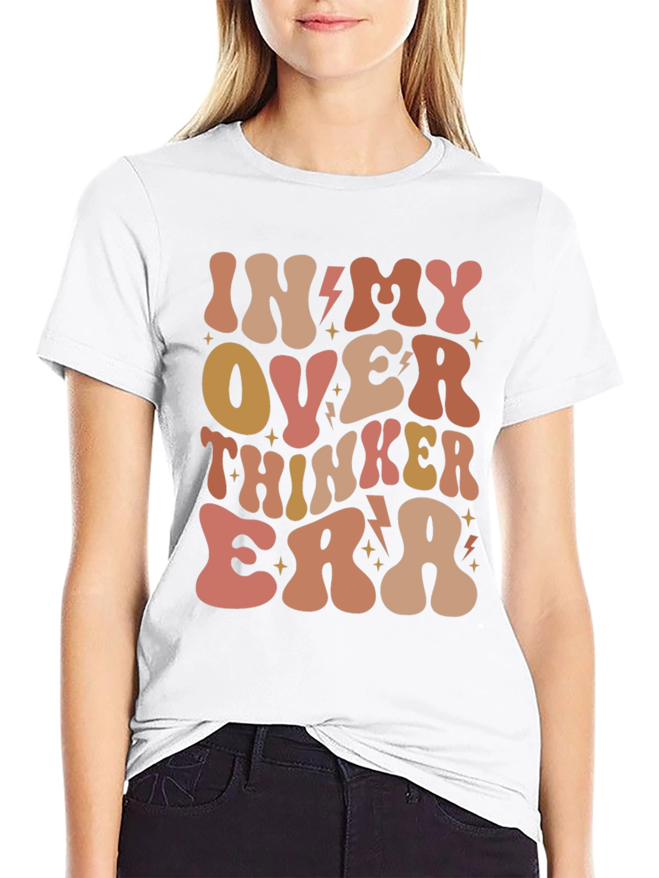 Black Over Thinker Era Tee - Trendy Retro Style view 9
