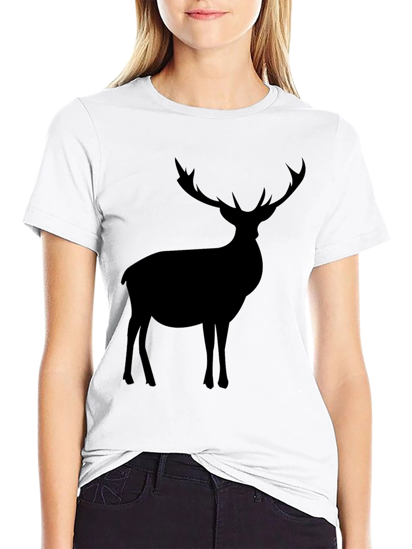 Black Stag Silhouette Graphic Tee - Classic Black view 9