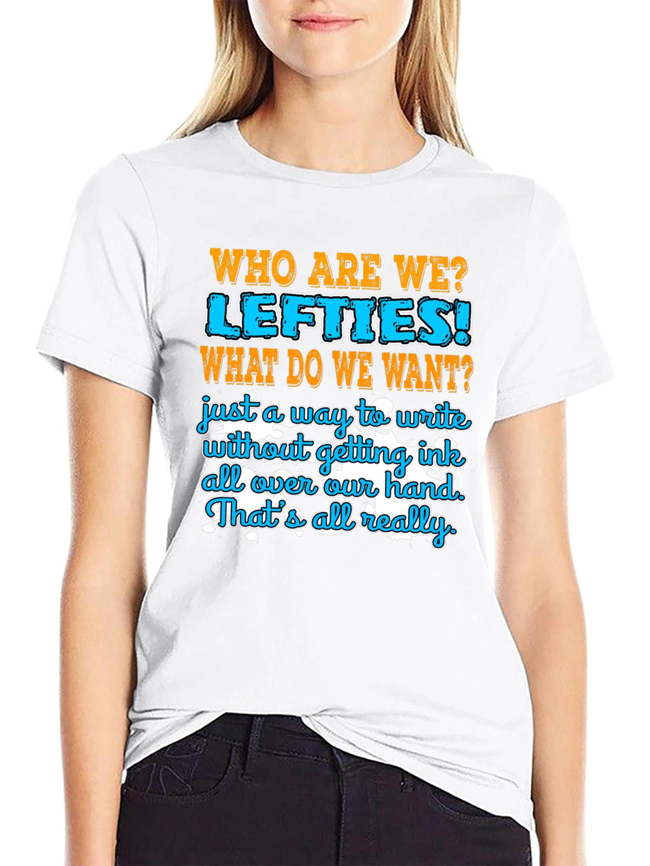 Black Lefty Pride T-Shirt - Funny Left-Handed Gift view 9