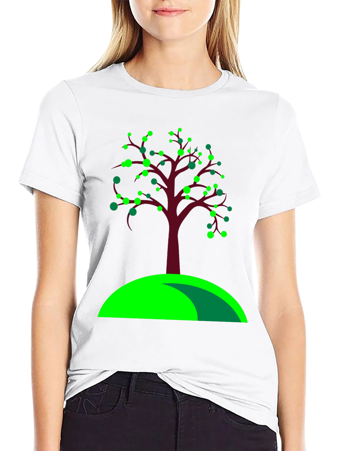 Black Nature Inspired Tree Graphic Tee view 9