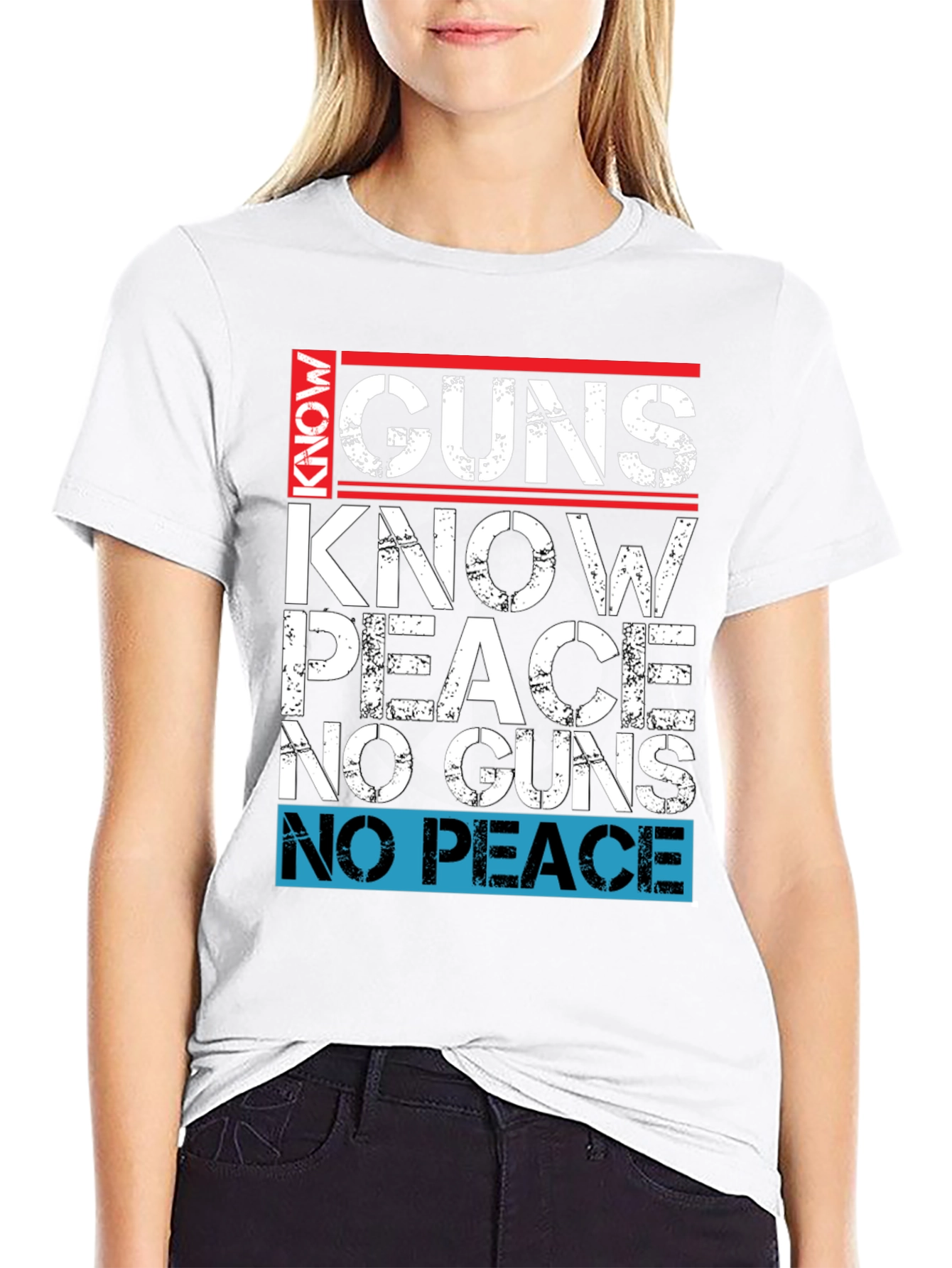 Black Guns Know Peace Men's Graphic T-Shirt view 9